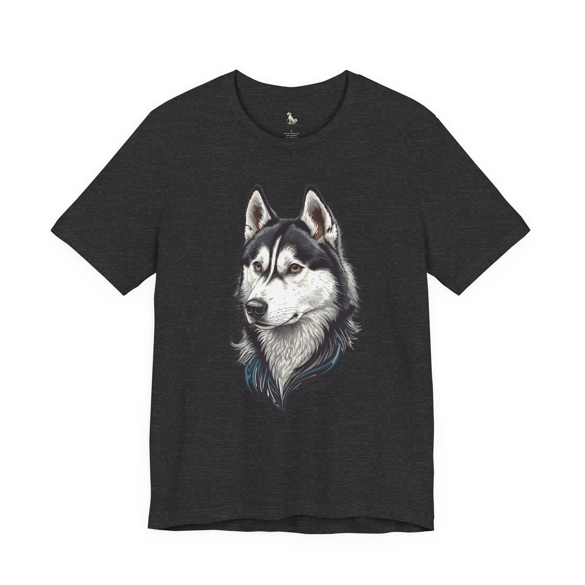 Husky Portrait T-Shirt — Realistic Siberian Husky Dog Tee