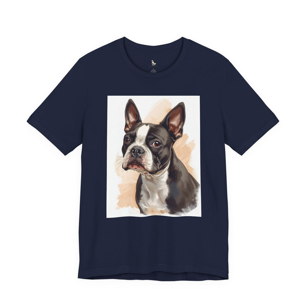 Boston Terrier Portrait T-Shirt — Watercolor Dog Lover Tee