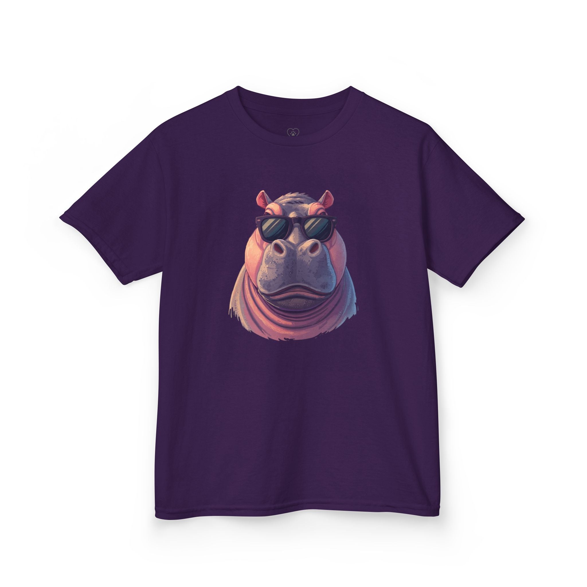 Kids Hippo Sunglasses T‑Shirt — Cool Cartoon Animal Tee for Boys & Girls