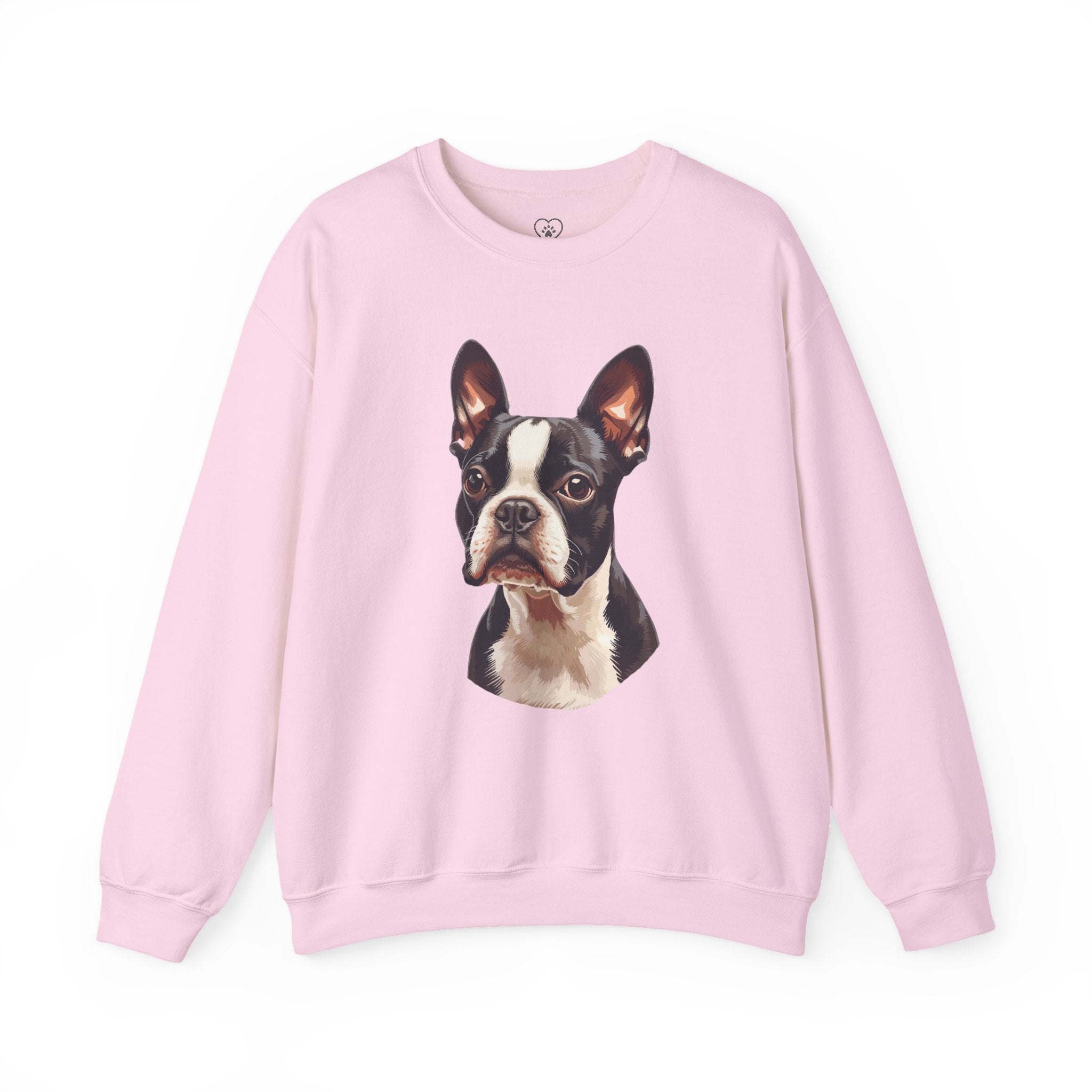 Boston Terrier Portrait Sweatshirt — Cute Dog Face Crewneck for Pet Lovers