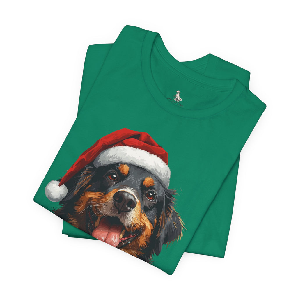 Christmas Bernese Mountain Dog T-Shirt — Santa Hat Holiday Tee