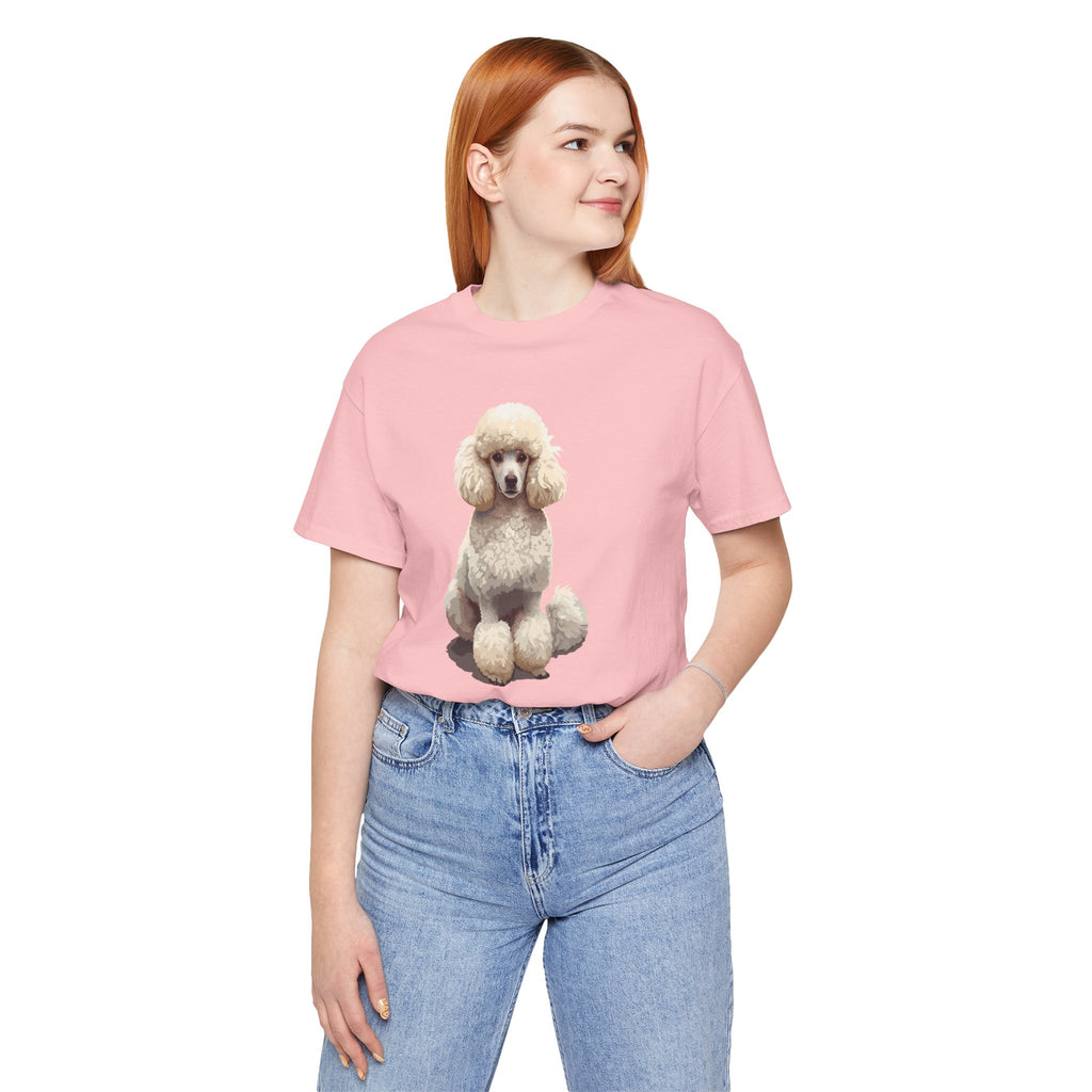 Poodle Portrait T‑Shirt — Realistic White Standard Poodle Tee