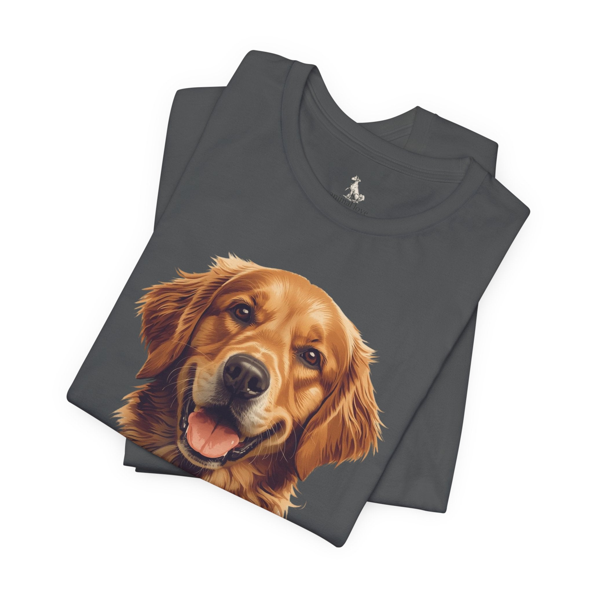 Golden Retriever Portrait T-Shirt — Smiling Dog Tee for Dog Lovers