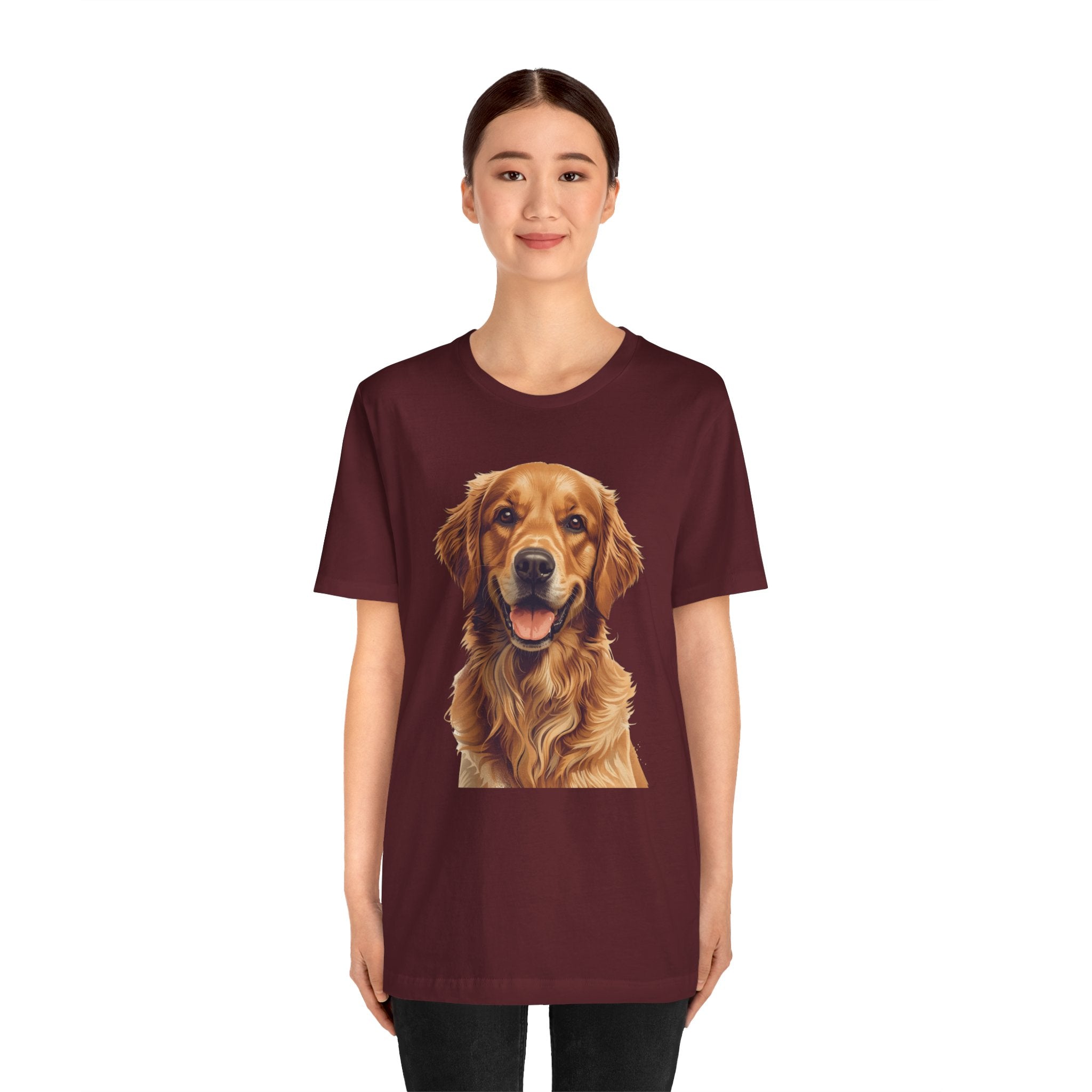 Golden Retriever Portrait T-Shirt — Smiling Dog Tee for Dog Lovers