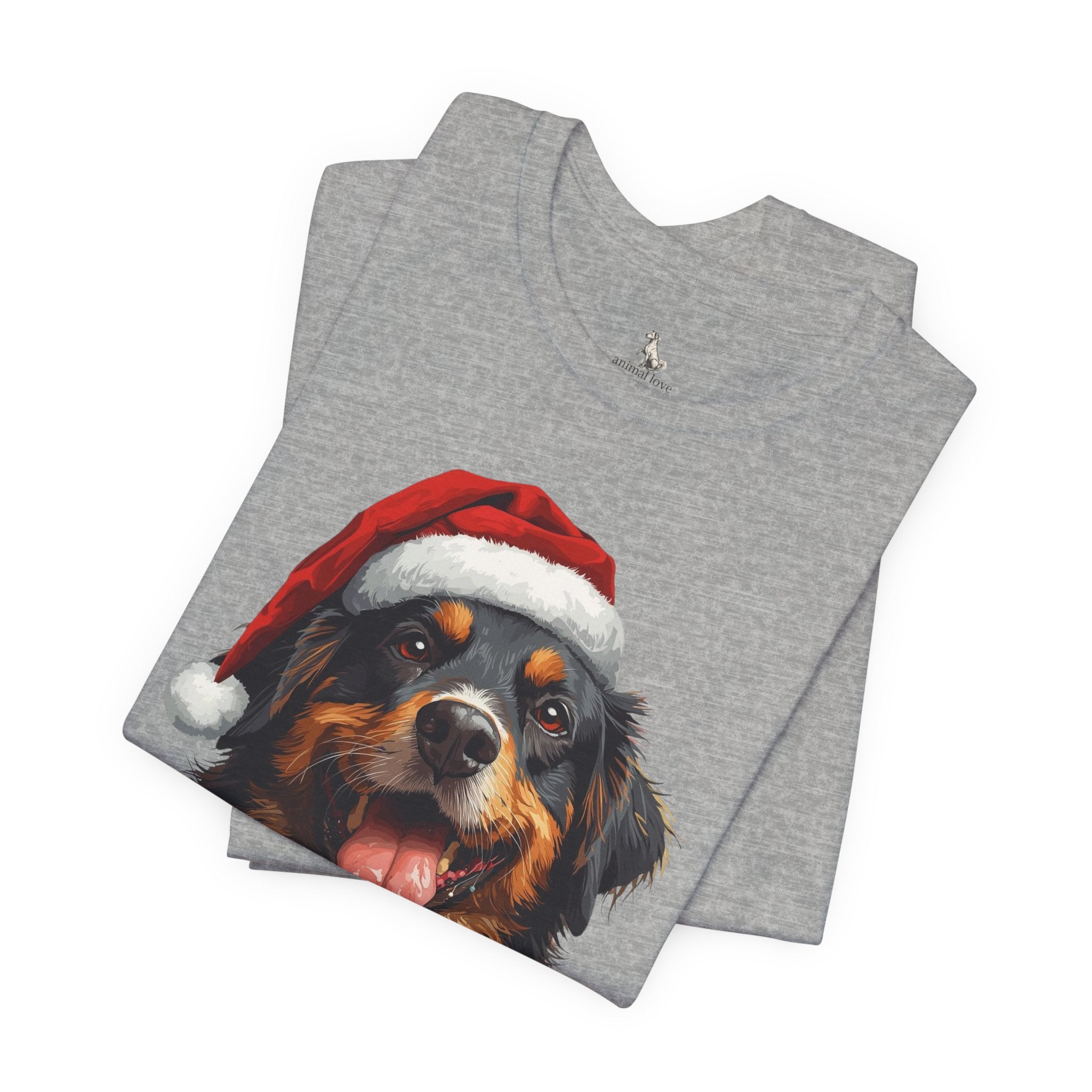 Christmas Bernese Mountain Dog T-Shirt — Santa Hat Holiday Tee