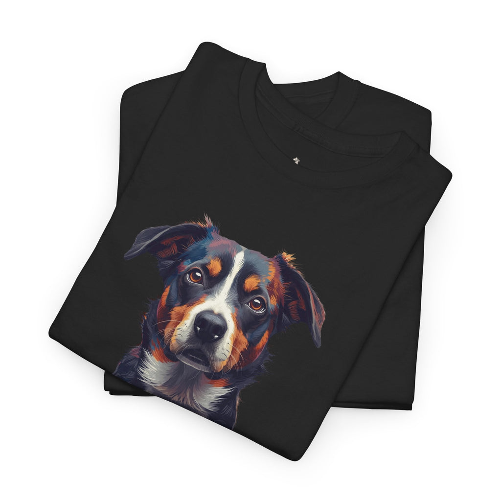 Australian Shepherd Portrait T-Shirt — Realistic Dog Face Tee for Dog Lovers