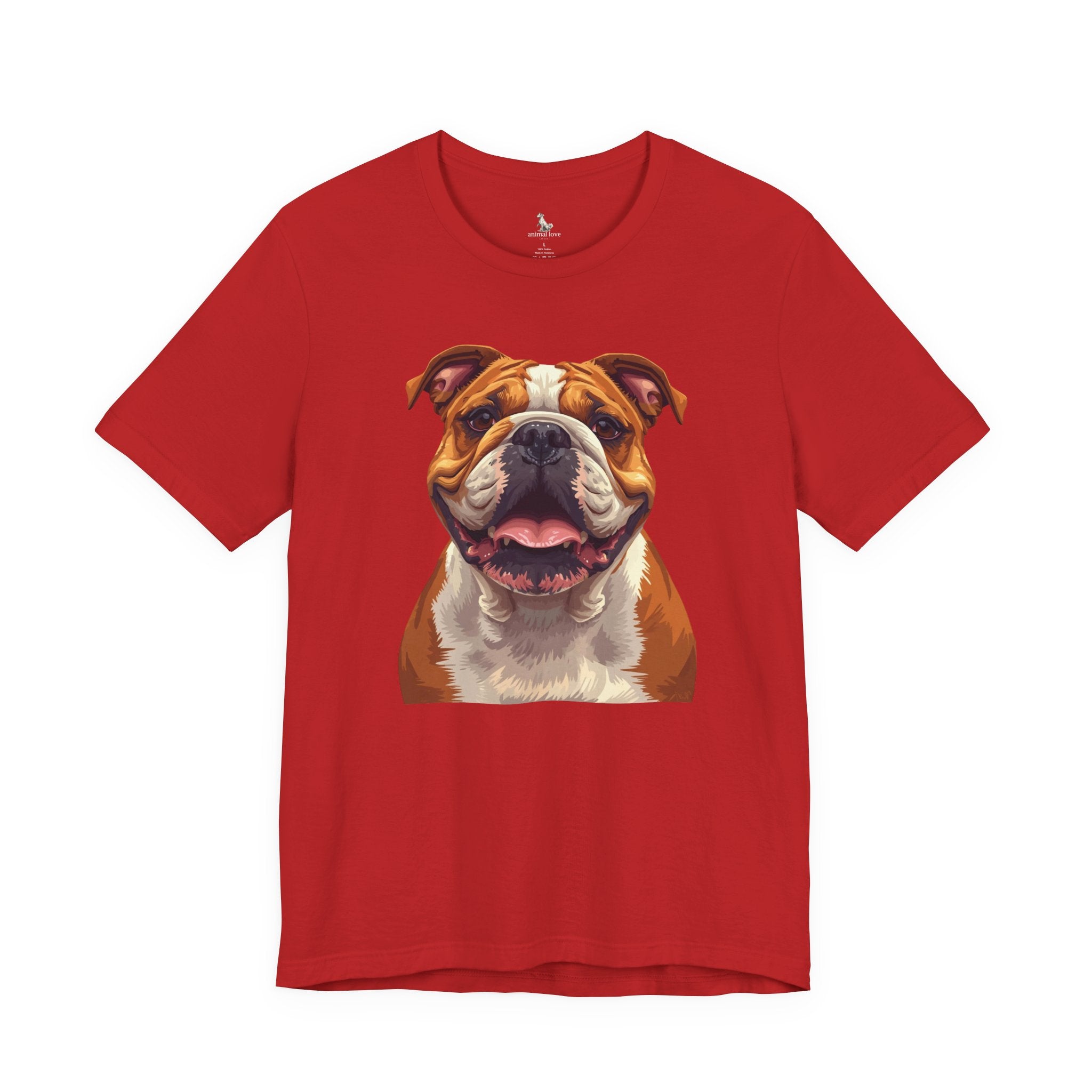 Bulldog Portrait T-Shirt — Smiling English Bulldog Graphic Tee
