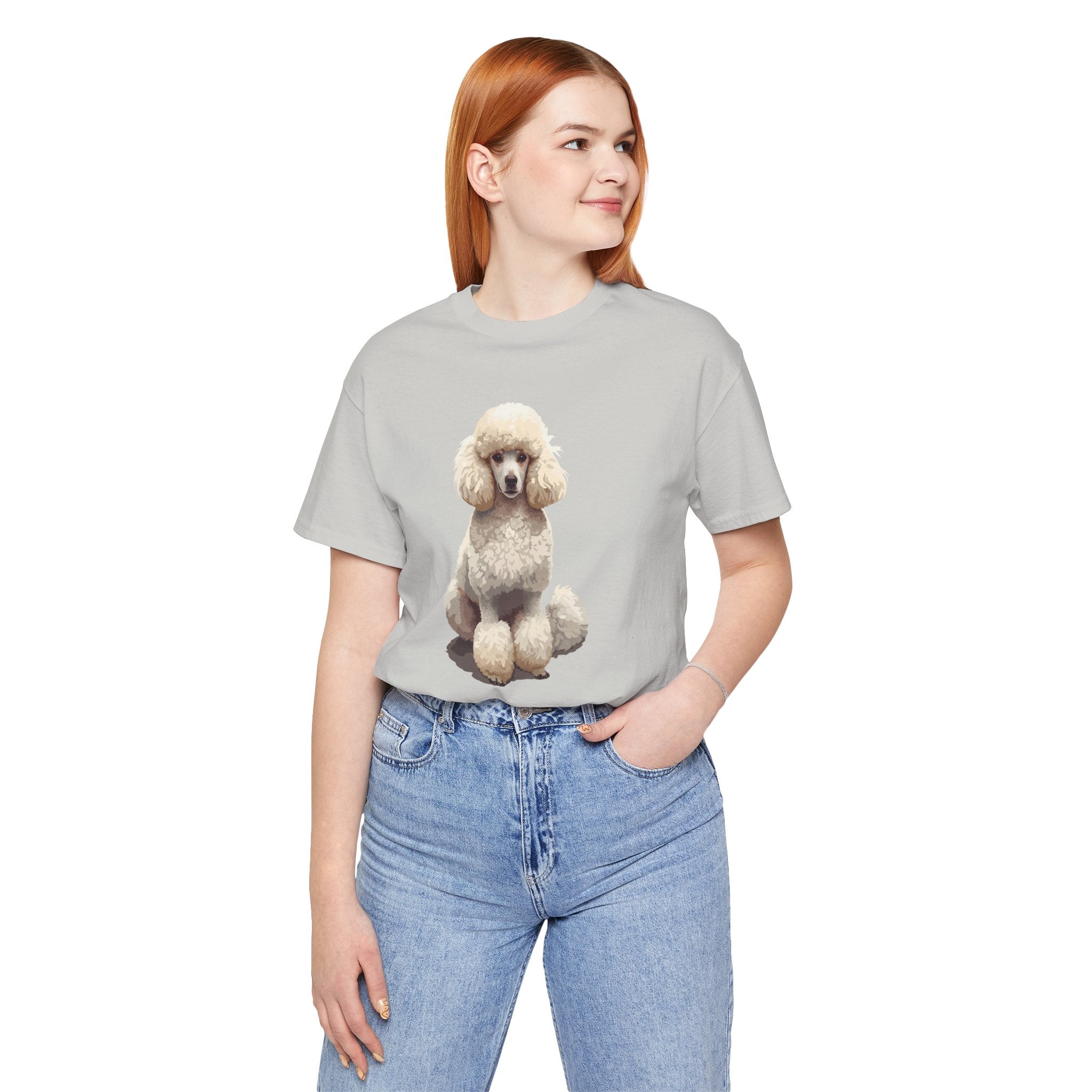 Poodle Portrait T‑Shirt — Realistic White Standard Poodle Tee