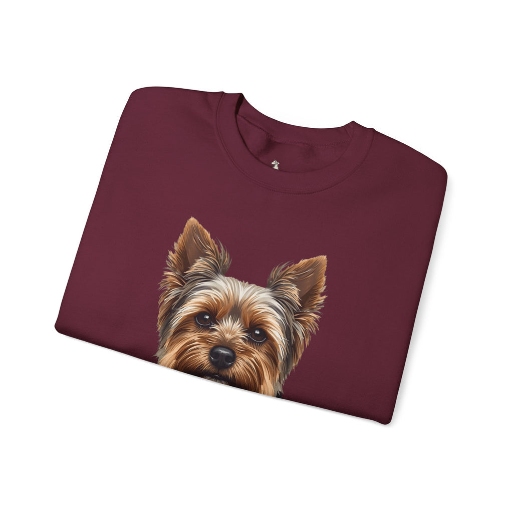 Yorkshire Terrier Crewneck Sweatshirt – Realistic Yorkie Portrait Pullover