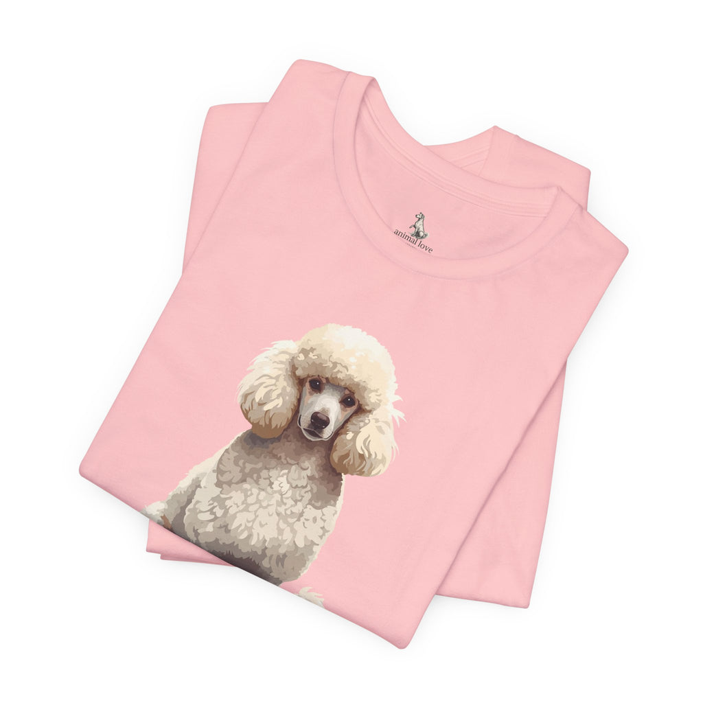 Poodle Portrait T‑Shirt — Realistic White Standard Poodle Tee