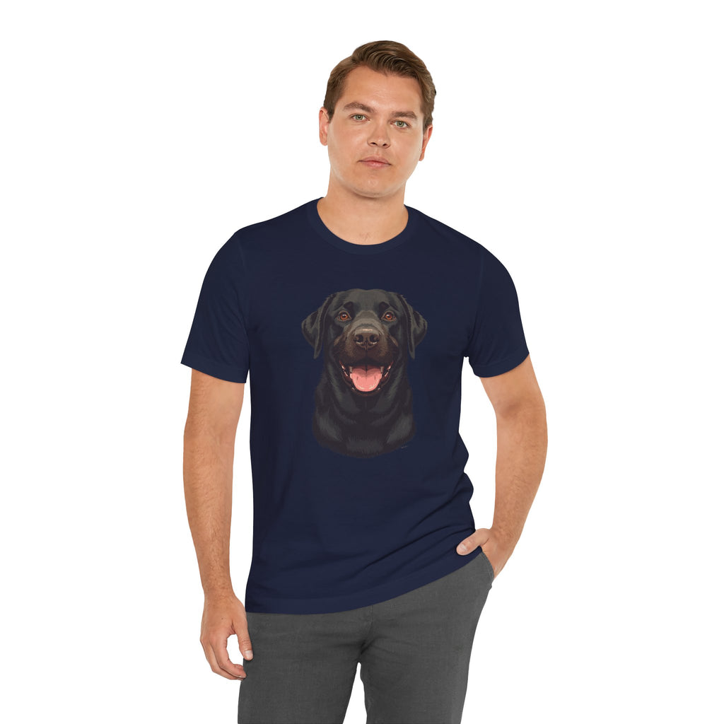 Black Labrador Portrait Tee - Happy Lab Dog Graphic T-Shirt