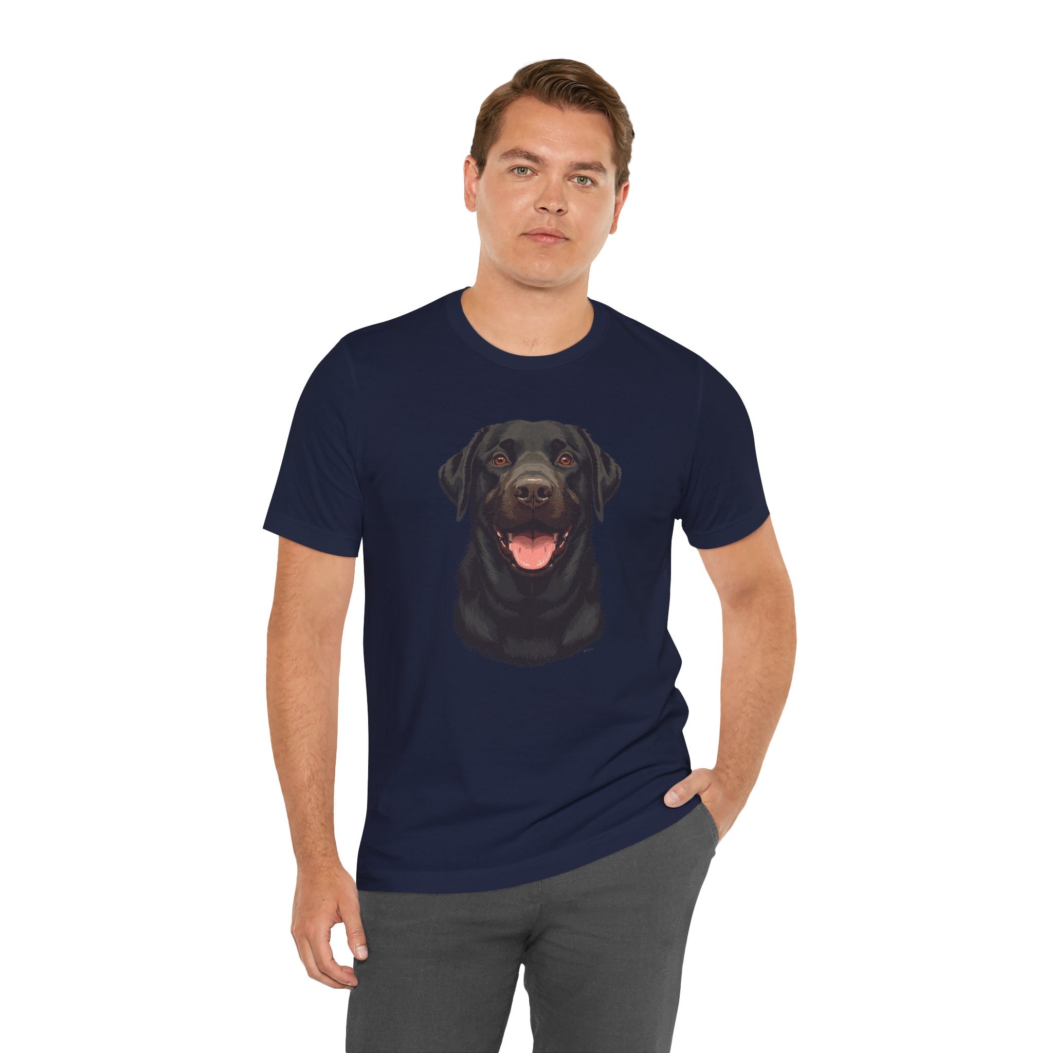 Black Labrador Portrait Tee - Happy Lab Dog Graphic T-Shirt
