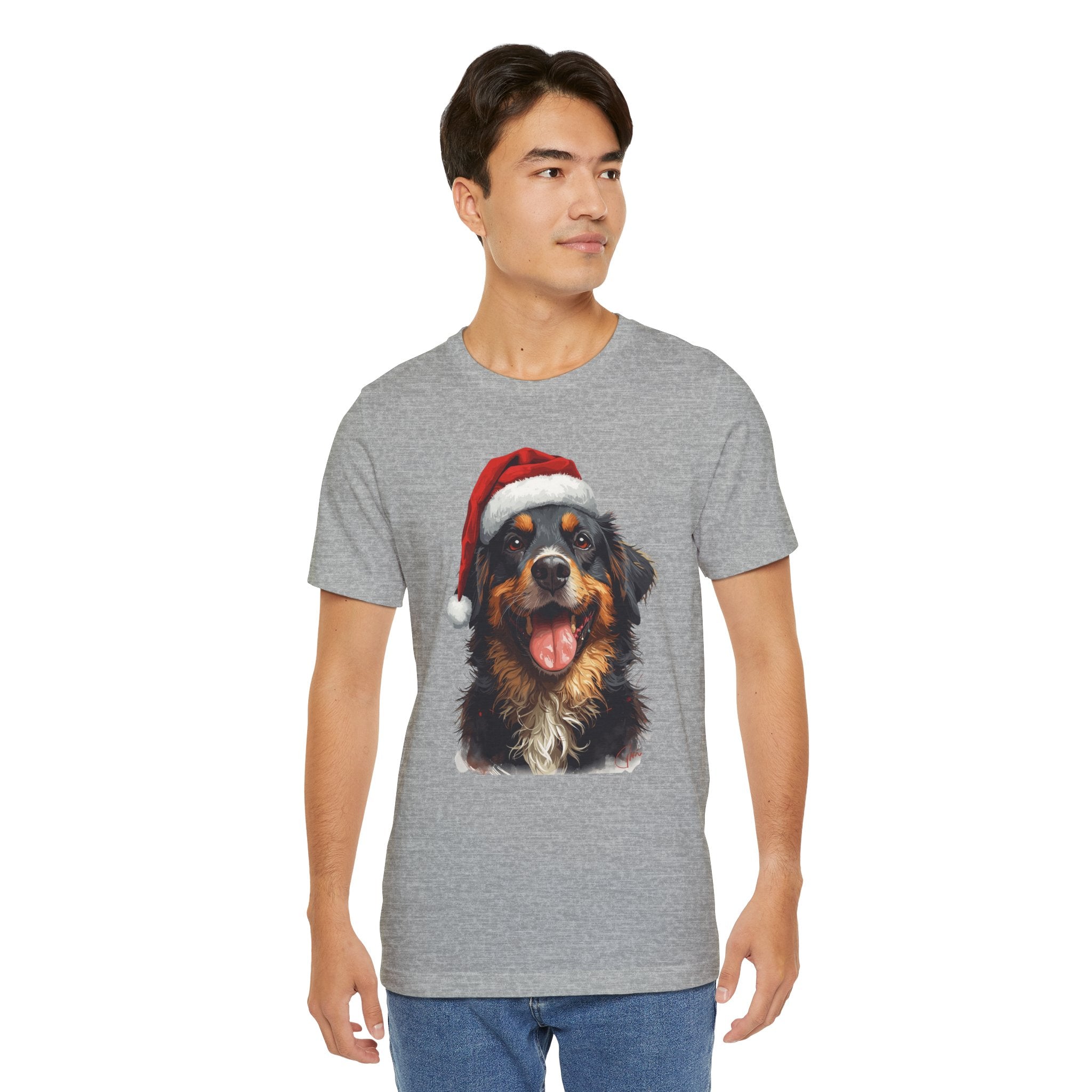 Christmas Bernese Mountain Dog T-Shirt — Santa Hat Holiday Tee