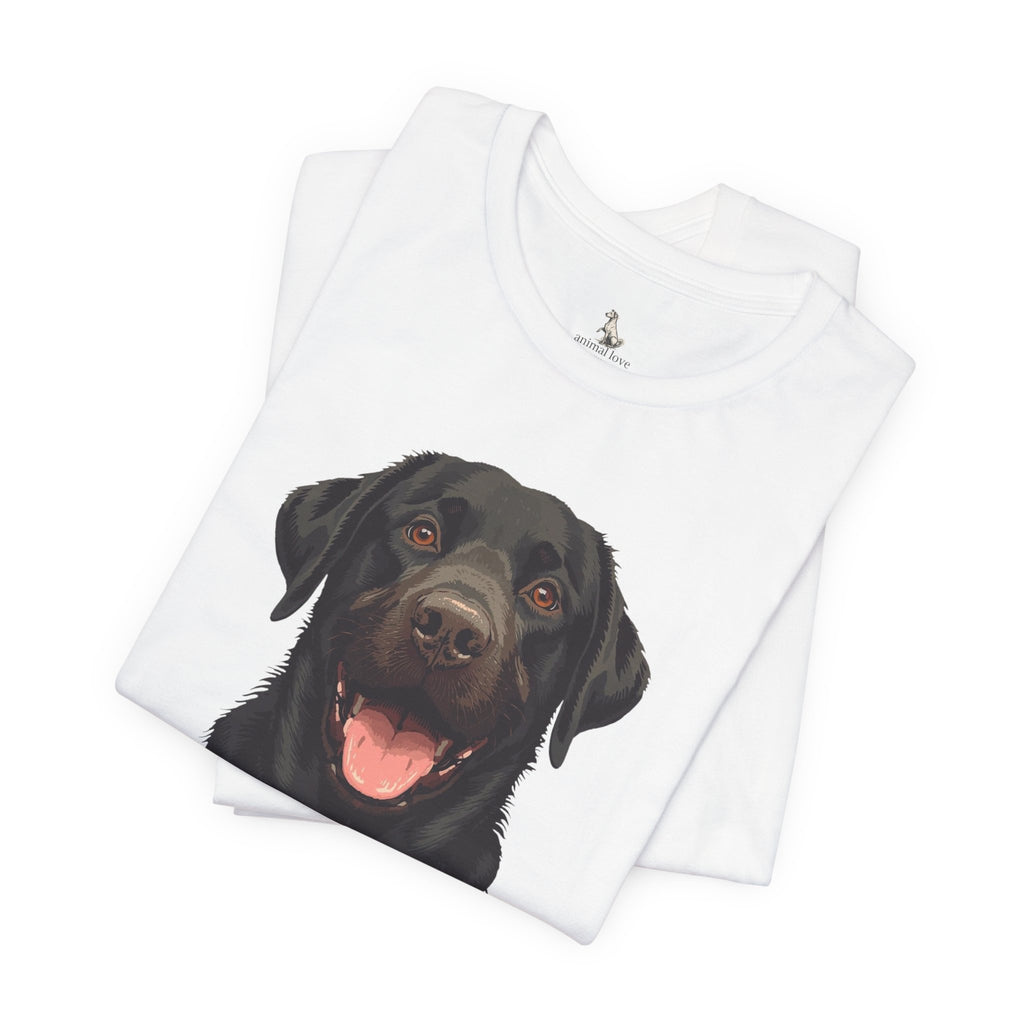 Black Labrador Portrait Tee - Happy Lab Dog Graphic T-Shirt