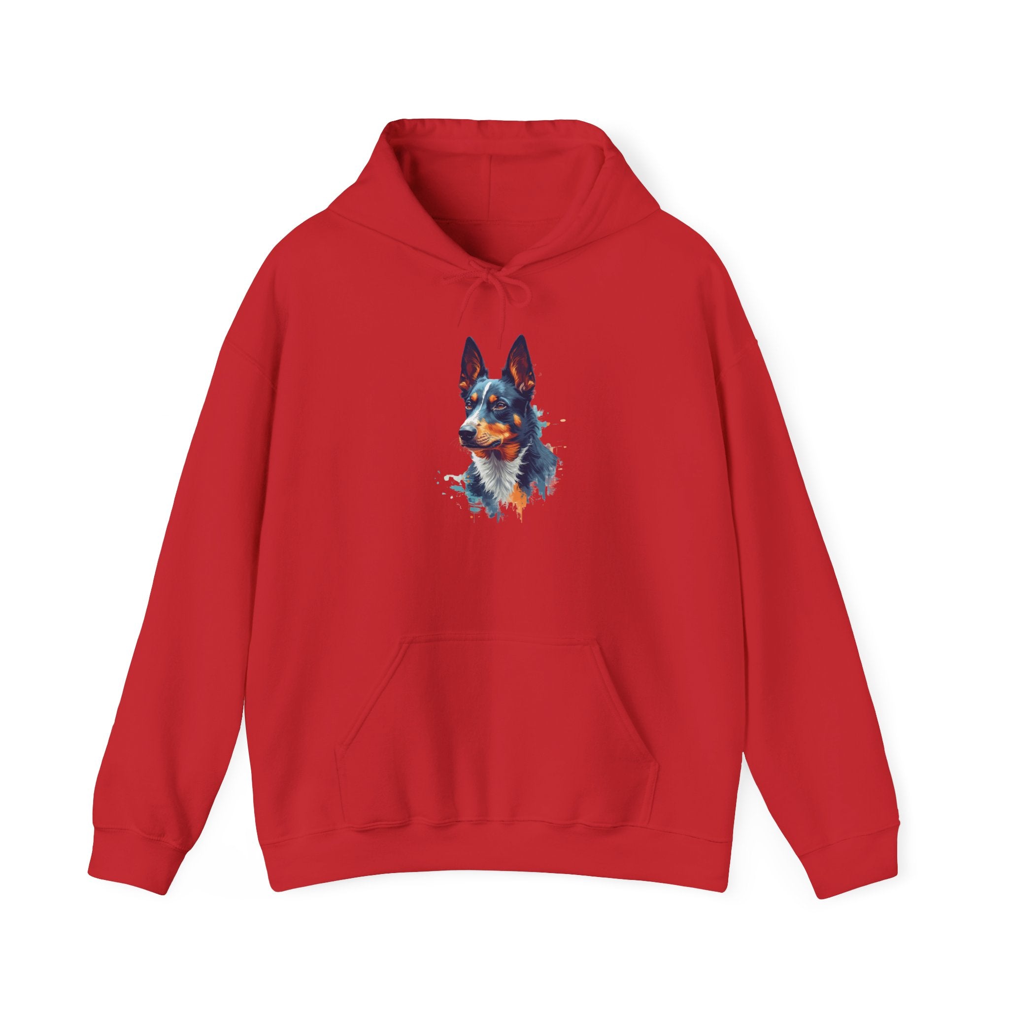 Australian Kelpie Watercolor Hoodie — Artistic Dog Portrait Pullover
