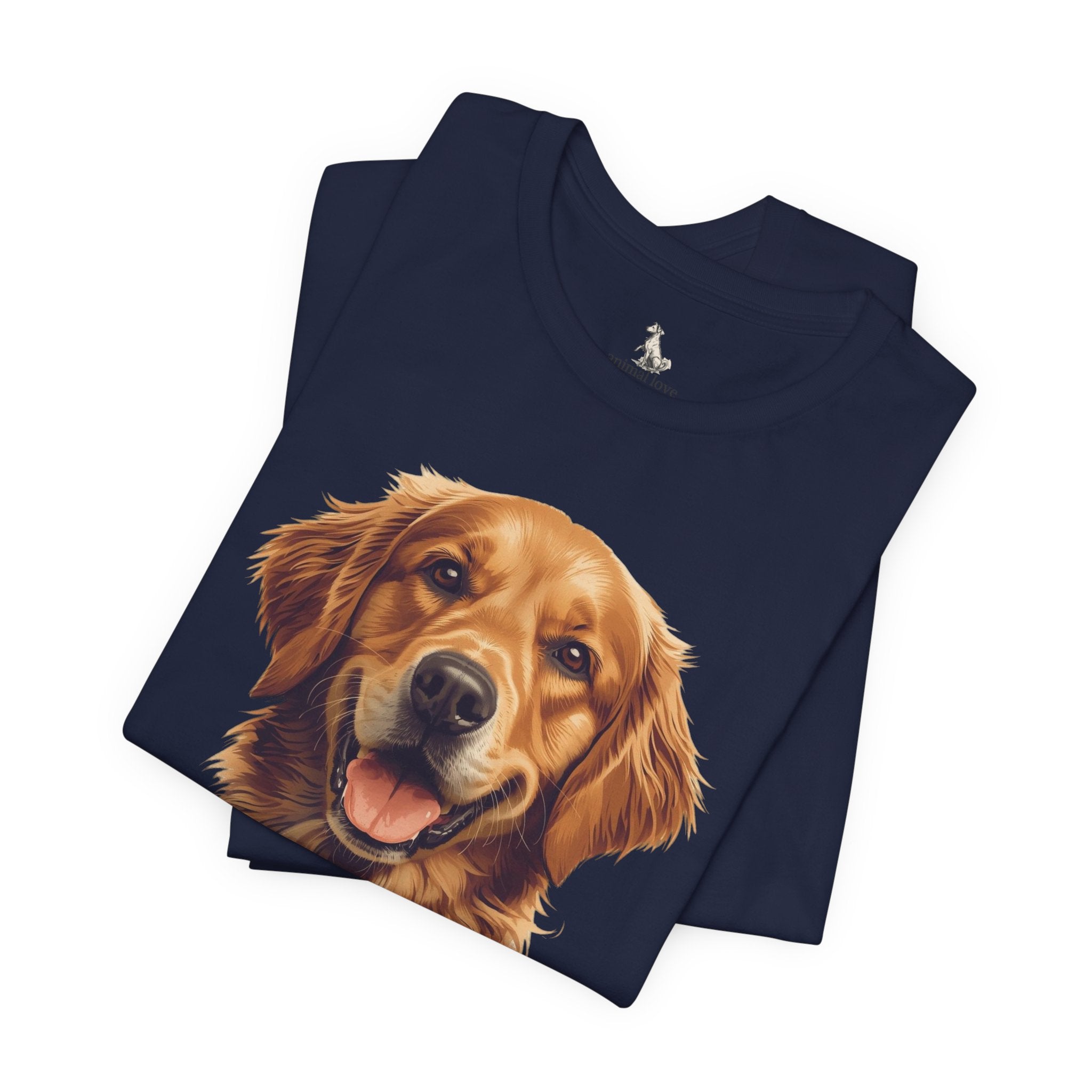Golden Retriever Portrait T-Shirt — Smiling Dog Tee for Dog Lovers