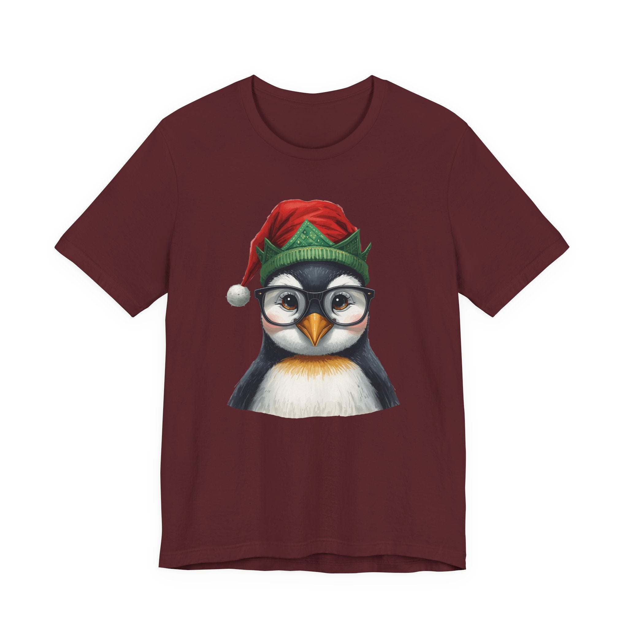 Penguin with Glasses Christmas Tee — Cute Holiday Penguin Shirt