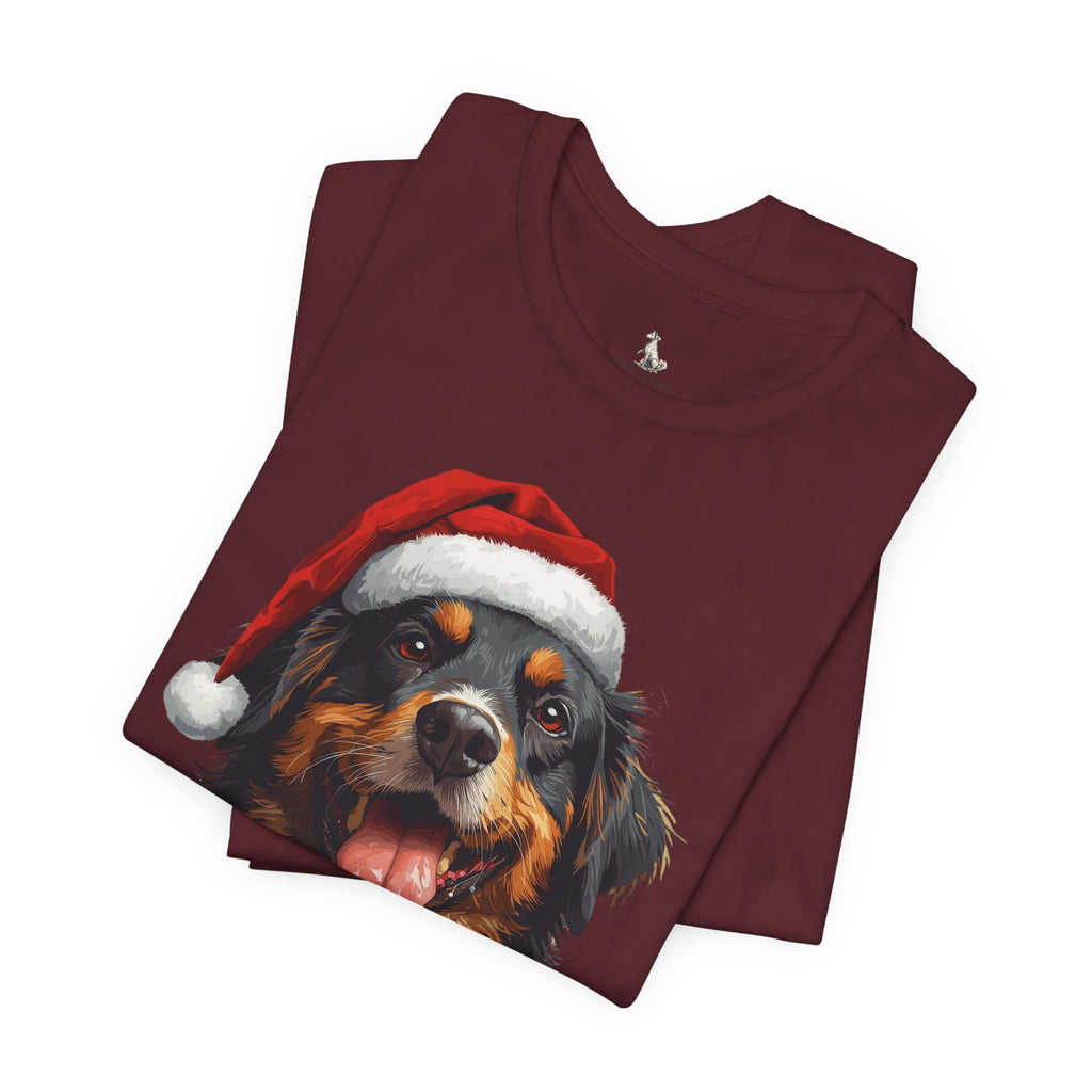 Christmas Bernese Mountain Dog T-Shirt — Santa Hat Holiday Tee