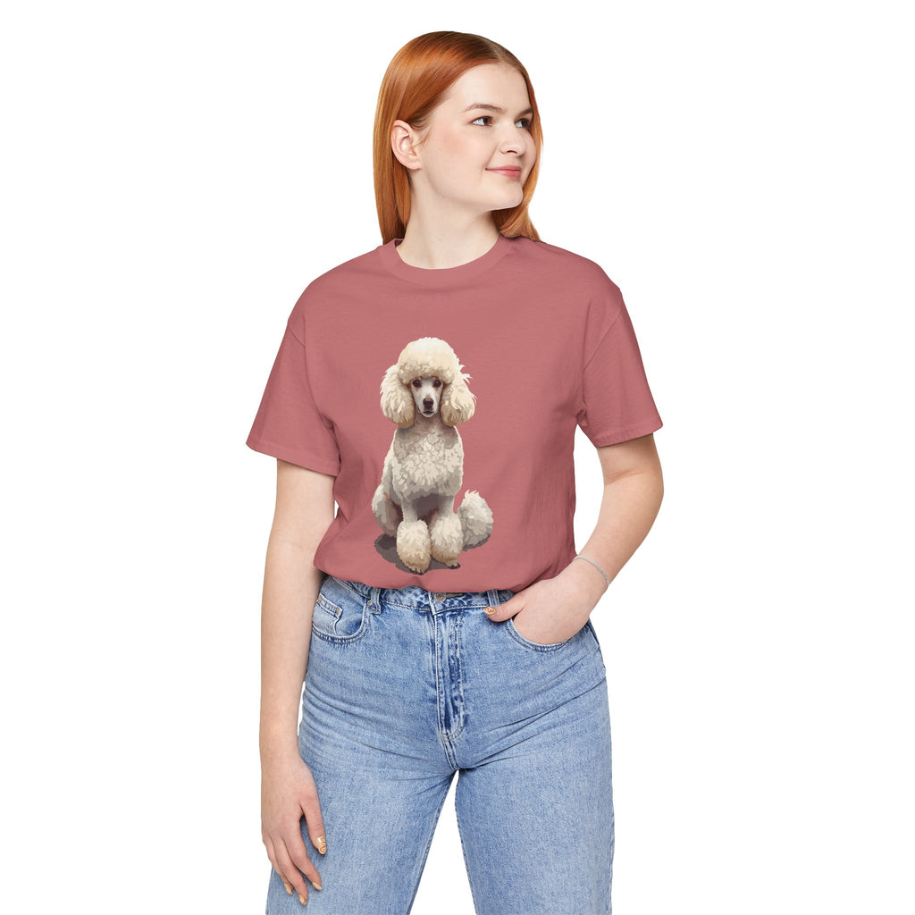 Poodle Portrait T‑Shirt — Realistic White Standard Poodle Tee