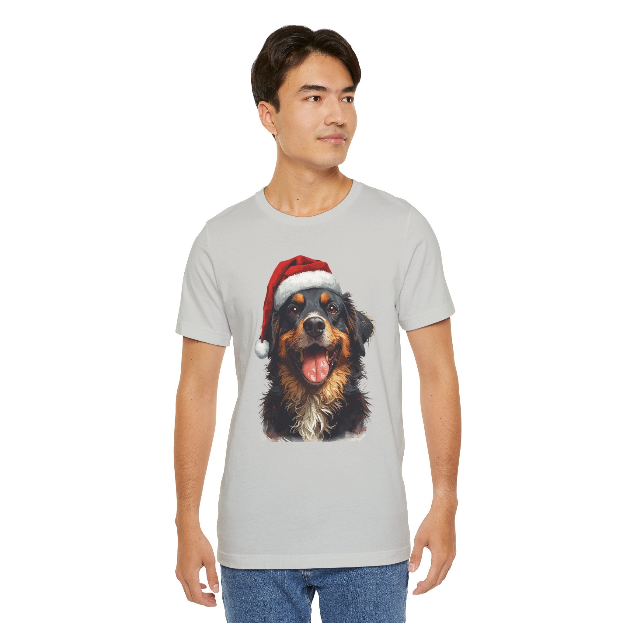 Christmas Bernese Mountain Dog T-Shirt — Santa Hat Holiday Tee