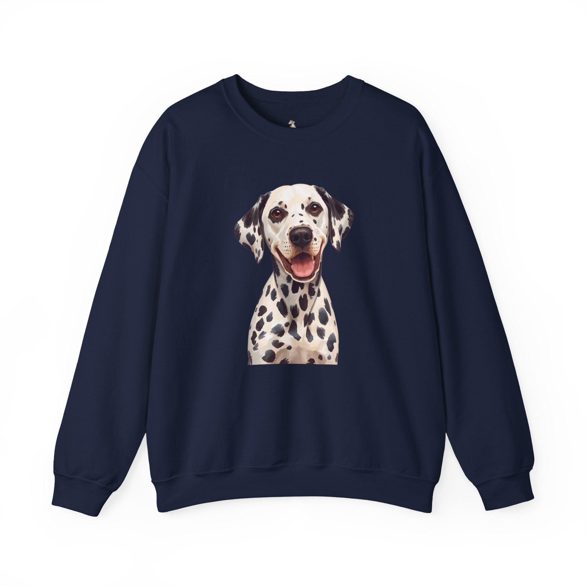 Dalmatian Smile Crewneck Sweatshirt — Cute Dog Graphic Pullover