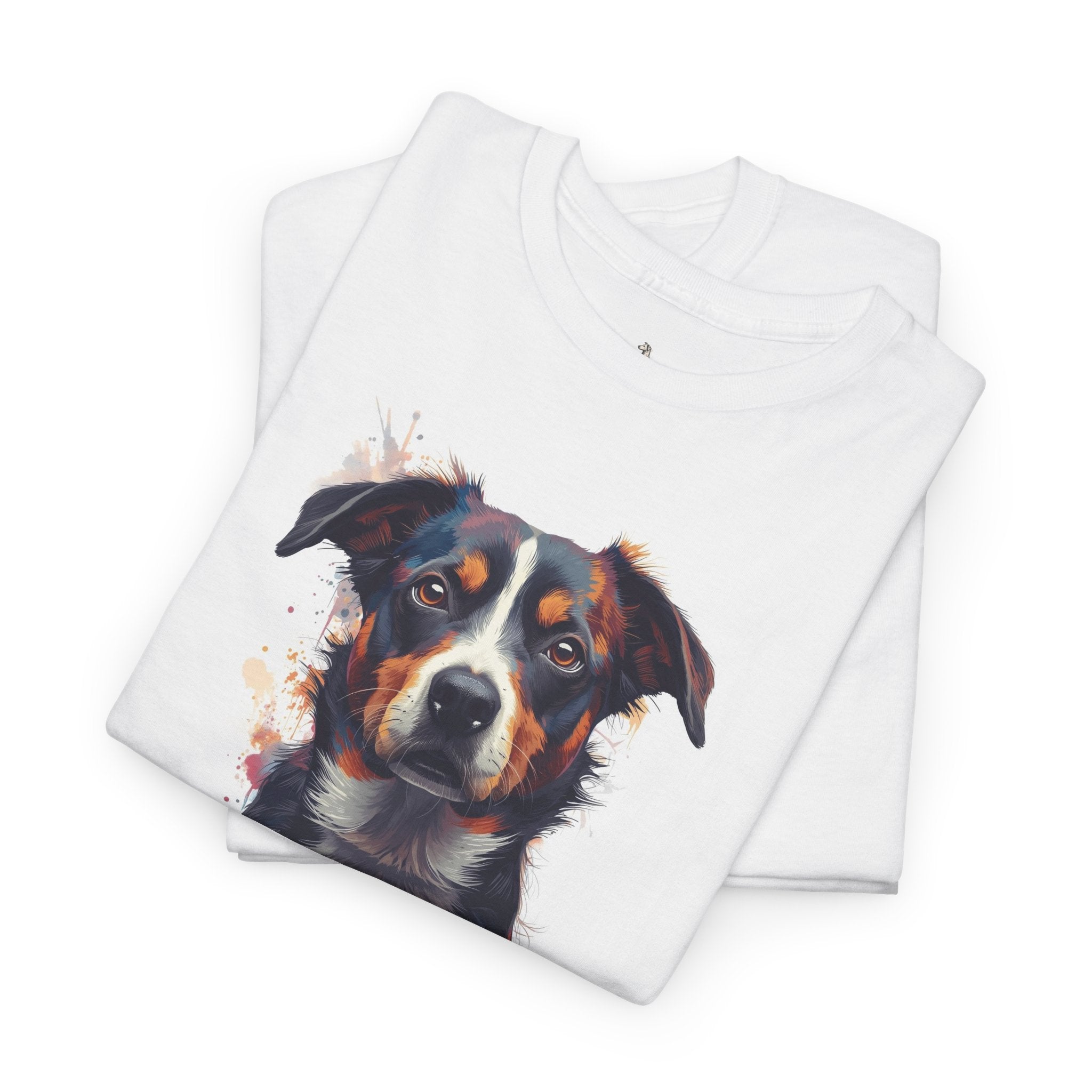 Australian Shepherd Portrait T-Shirt — Realistic Dog Face Tee for Dog Lovers