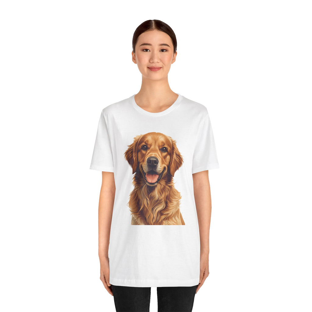 Golden Retriever Portrait T-Shirt — Smiling Dog Tee for Dog Lovers