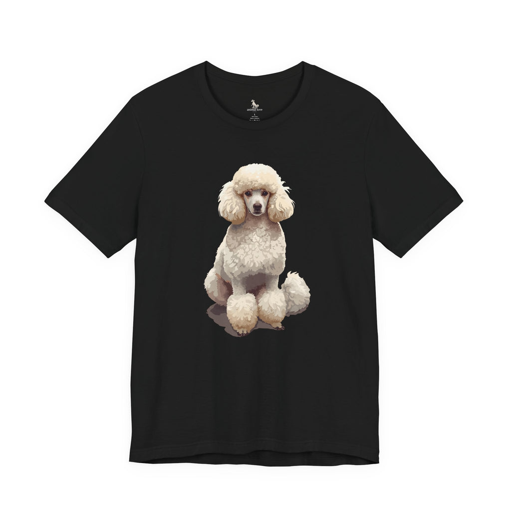Poodle Portrait T‑Shirt — Realistic White Standard Poodle Tee