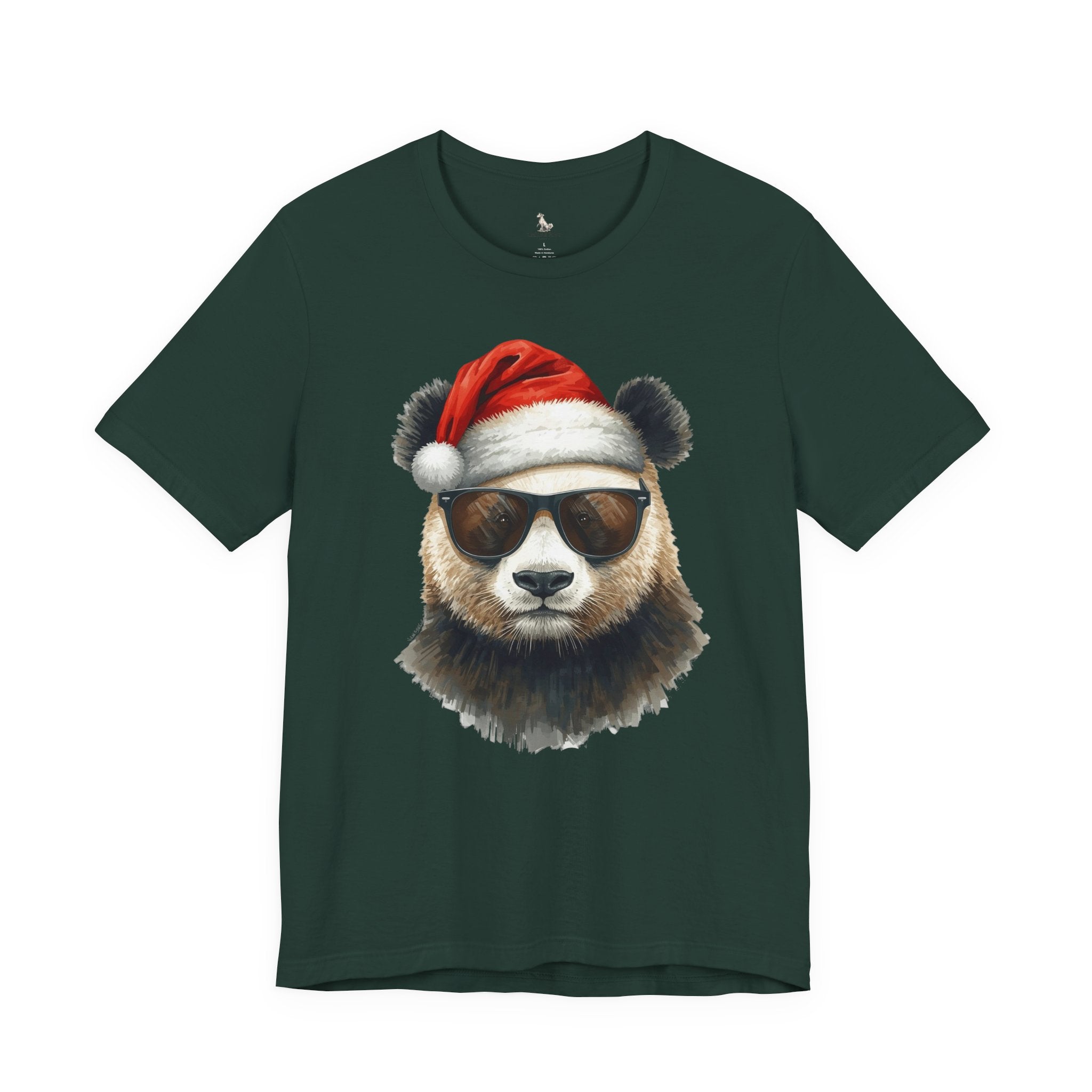 Panda With Santa Hat T-Shirt – Cool Sunglasses Holiday Tee