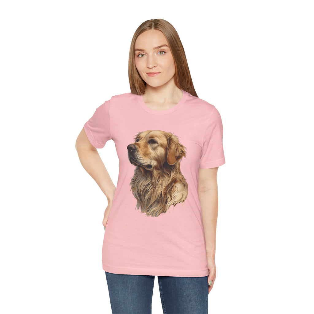 Golden Retriever Portrait T-Shirt — Realistic Dog Tee for Pet Lovers