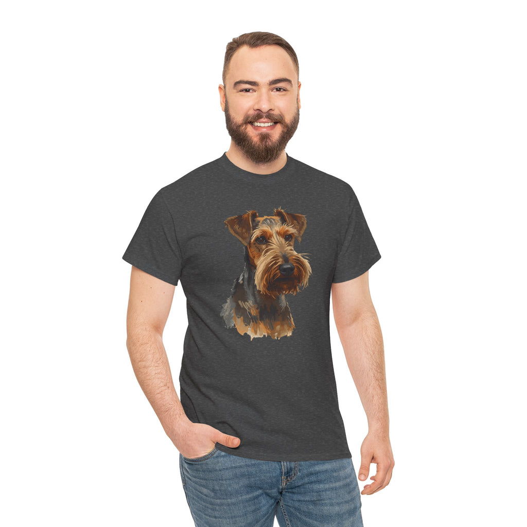 Airedale Terrier Portrait T‑Shirt – Realistic Dog Face Tee for Airedale Lovers