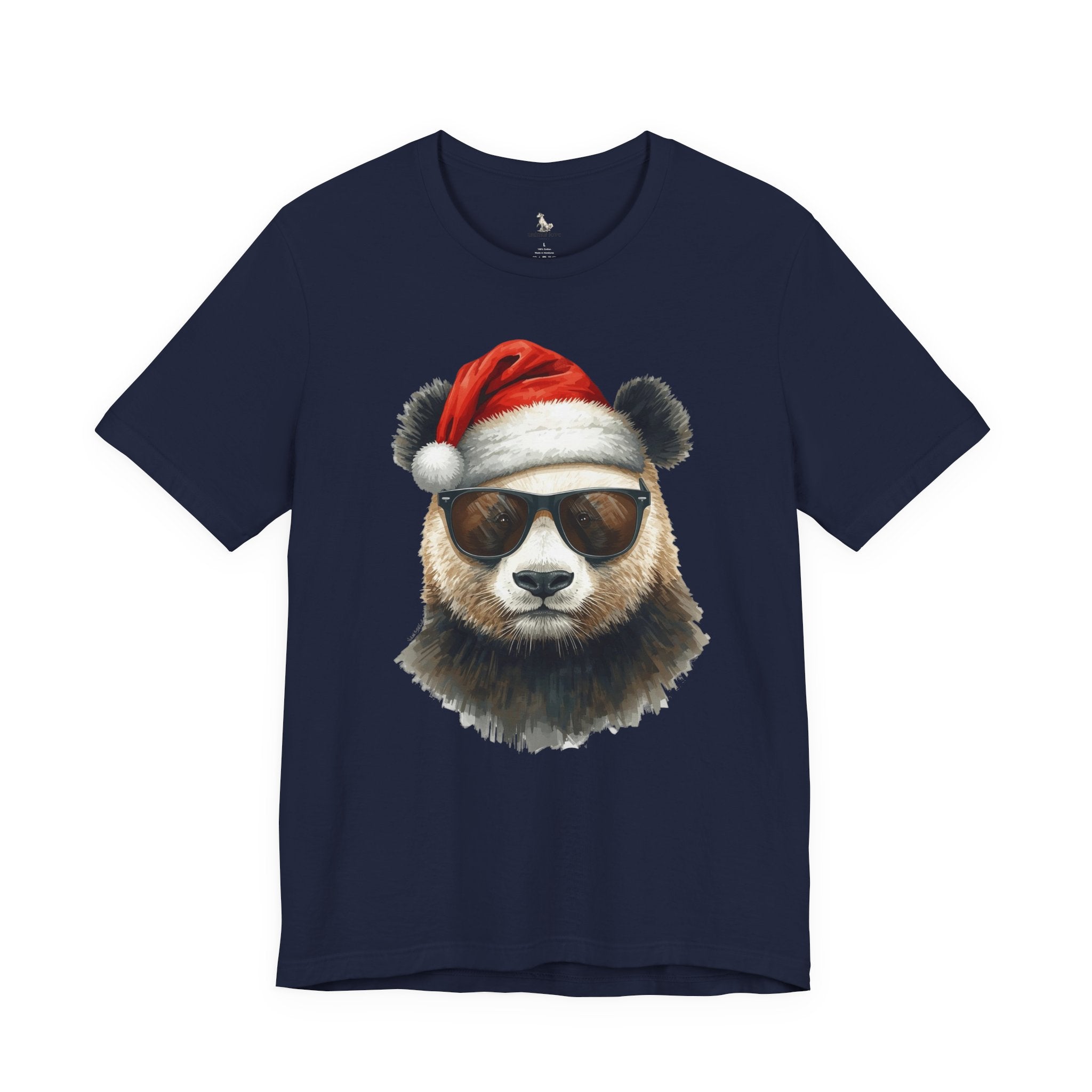 Panda With Santa Hat T-Shirt – Cool Sunglasses Holiday Tee