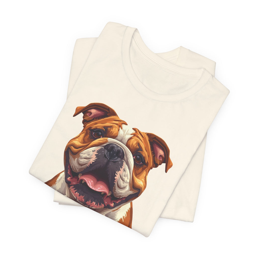 Bulldog Portrait T-Shirt — Smiling English Bulldog Graphic Tee