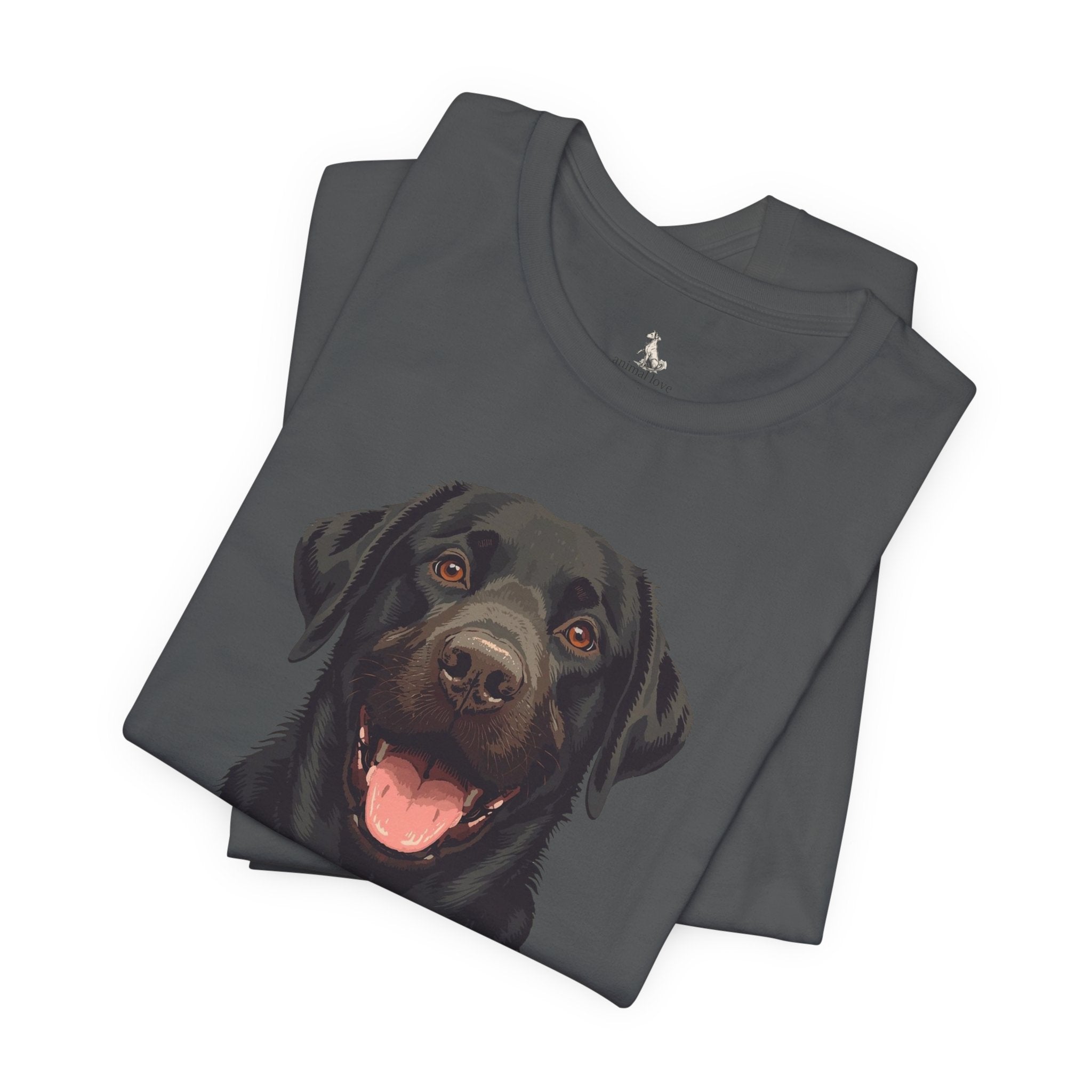 Black Labrador Portrait Tee - Happy Lab Dog Graphic T-Shirt