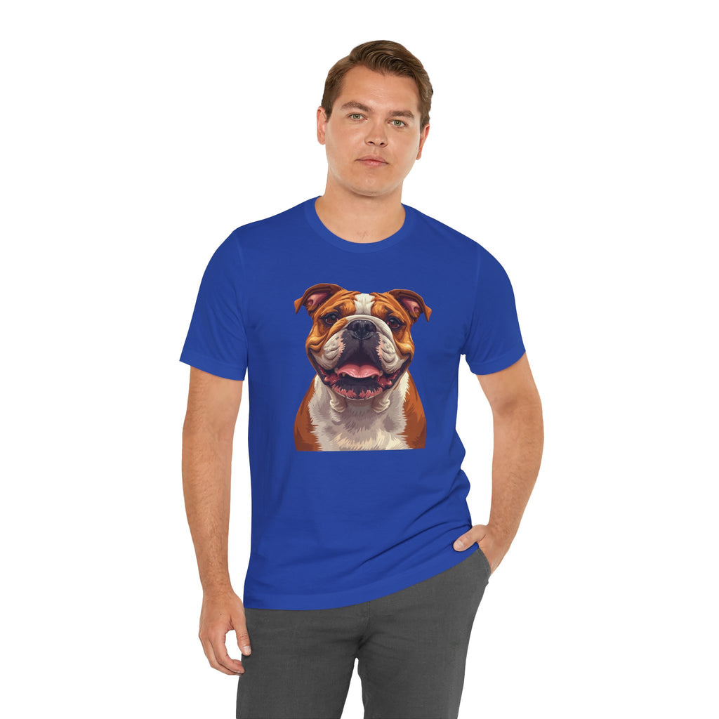 Bulldog Portrait T-Shirt — Smiling English Bulldog Graphic Tee
