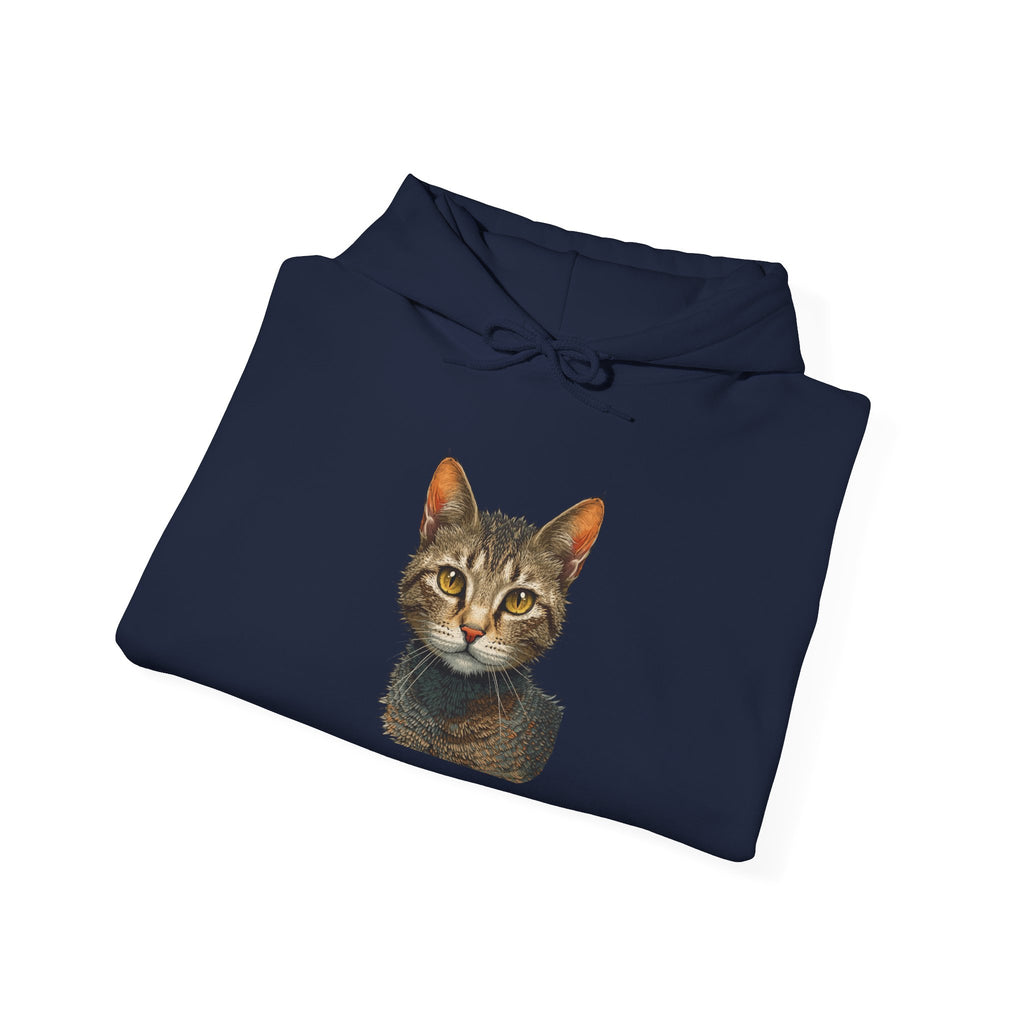 Cat Portrait Hoodie — Realistic Tabby Kitten Graphic Pullover