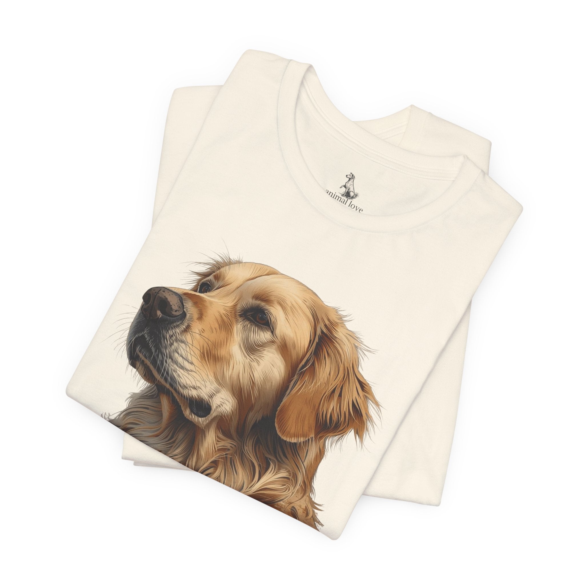 Golden Retriever Portrait T-Shirt — Realistic Dog Tee for Pet Lovers