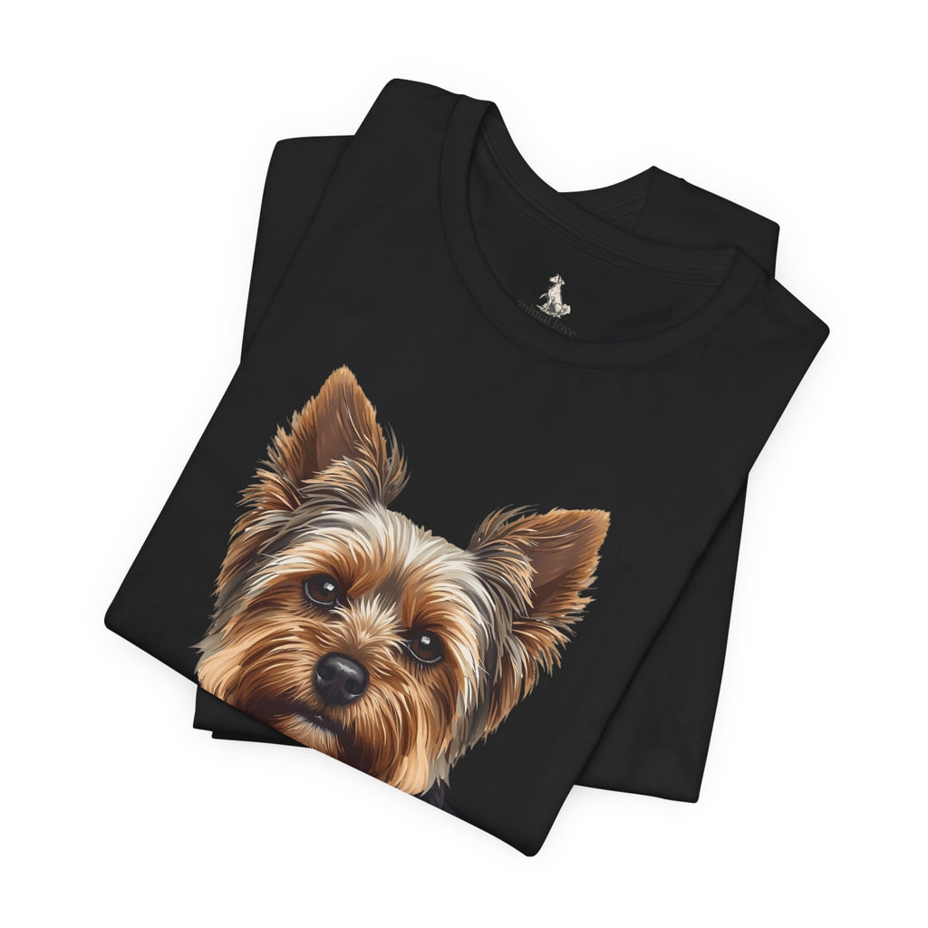 Yorkshire Terrier Portrait Tee — Realistic Cute Yorkie Dog T‑Shirt