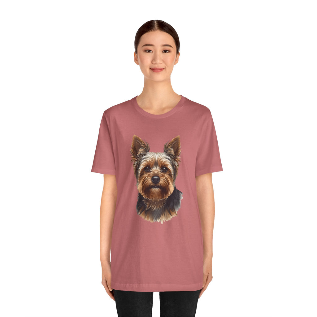 Yorkshire Terrier Portrait Tee — Realistic Cute Yorkie Dog T‑Shirt