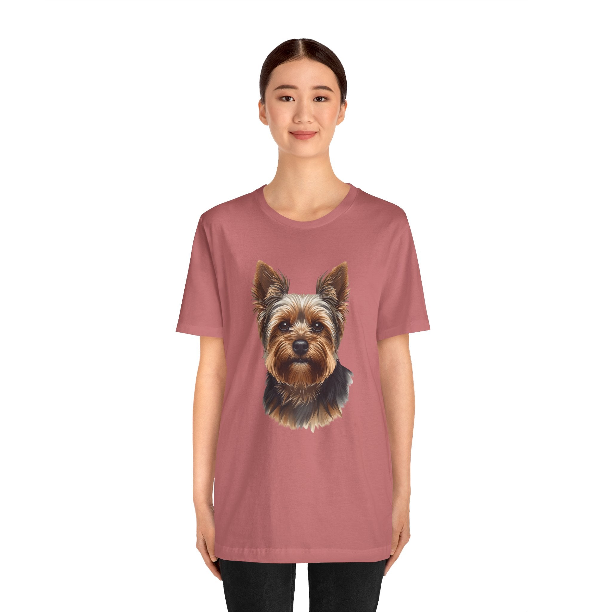 Yorkshire Terrier Portrait Tee — Realistic Cute Yorkie Dog T‑Shirt