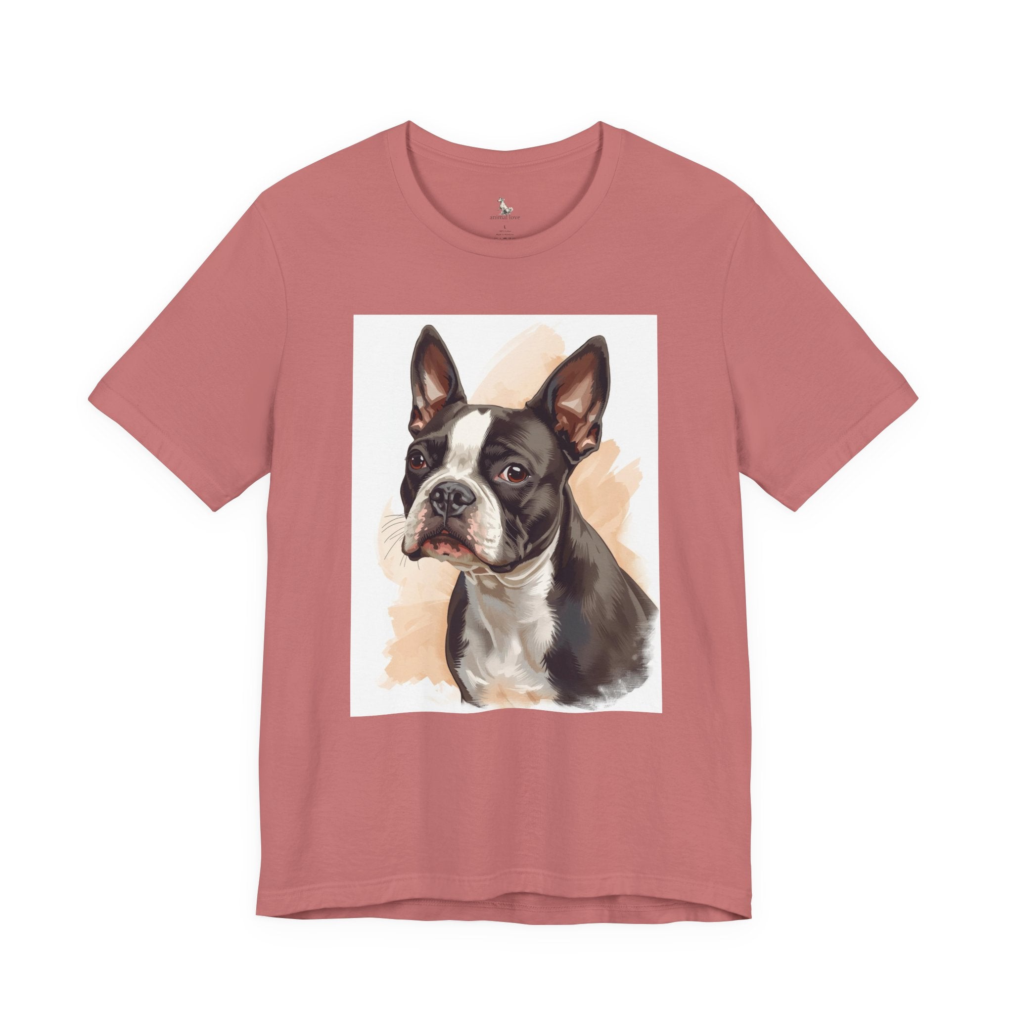 Boston Terrier Portrait T-Shirt — Watercolor Dog Lover Tee