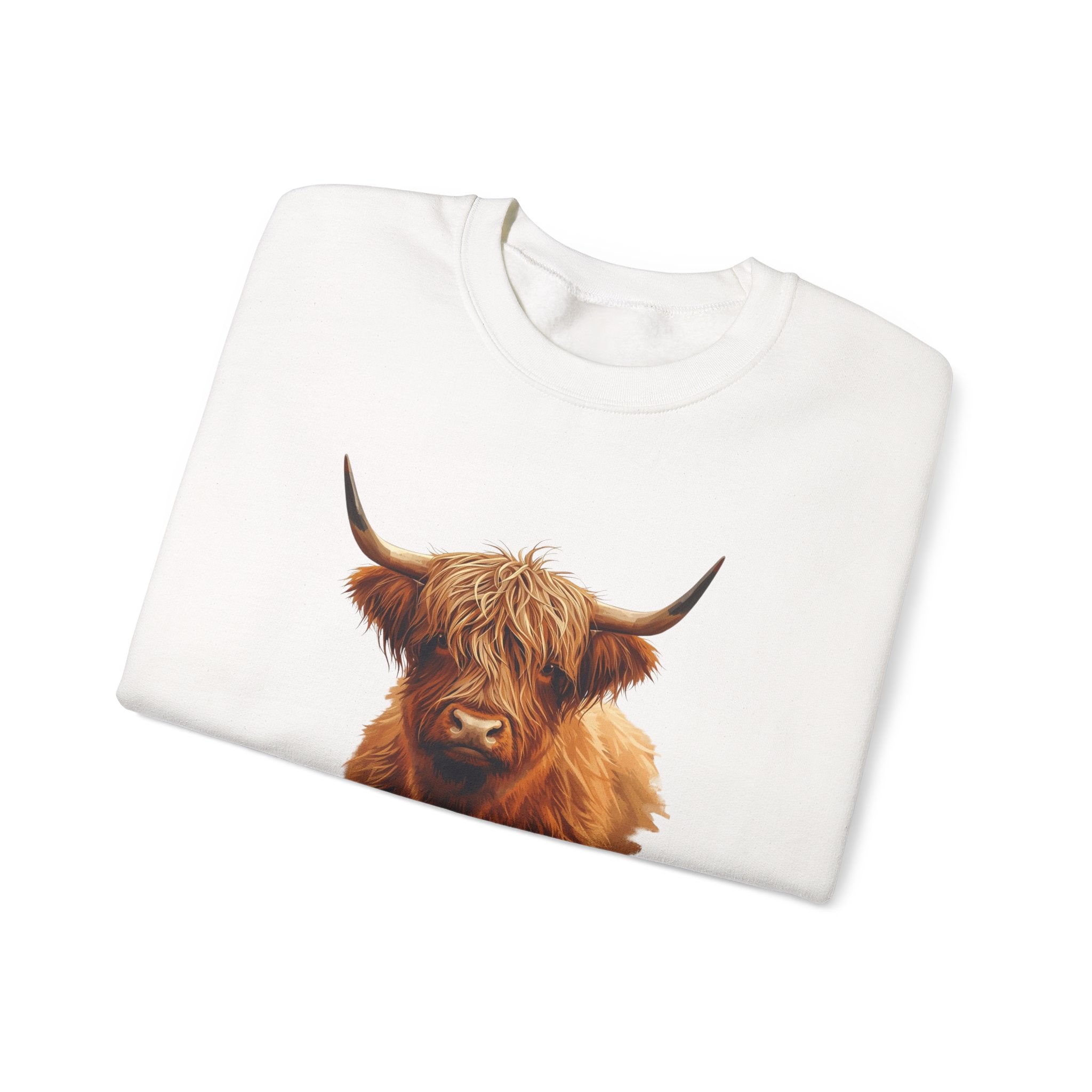 Highland Cow Crewneck Sweatshirt — Scottish Highland Cattle Graphic