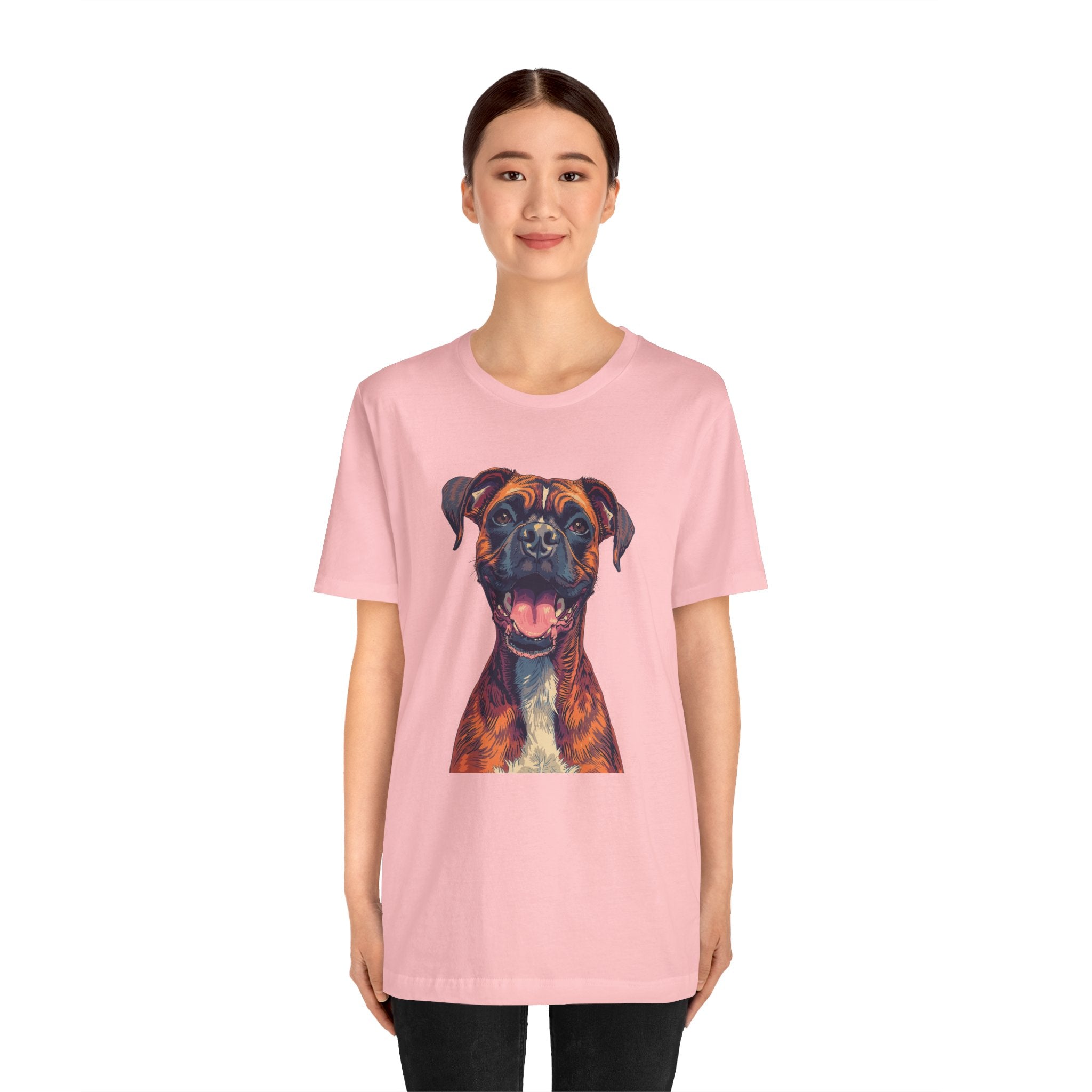 Happy Boxer Dog T‑Shirt — Colorful Portrait Pet Tee