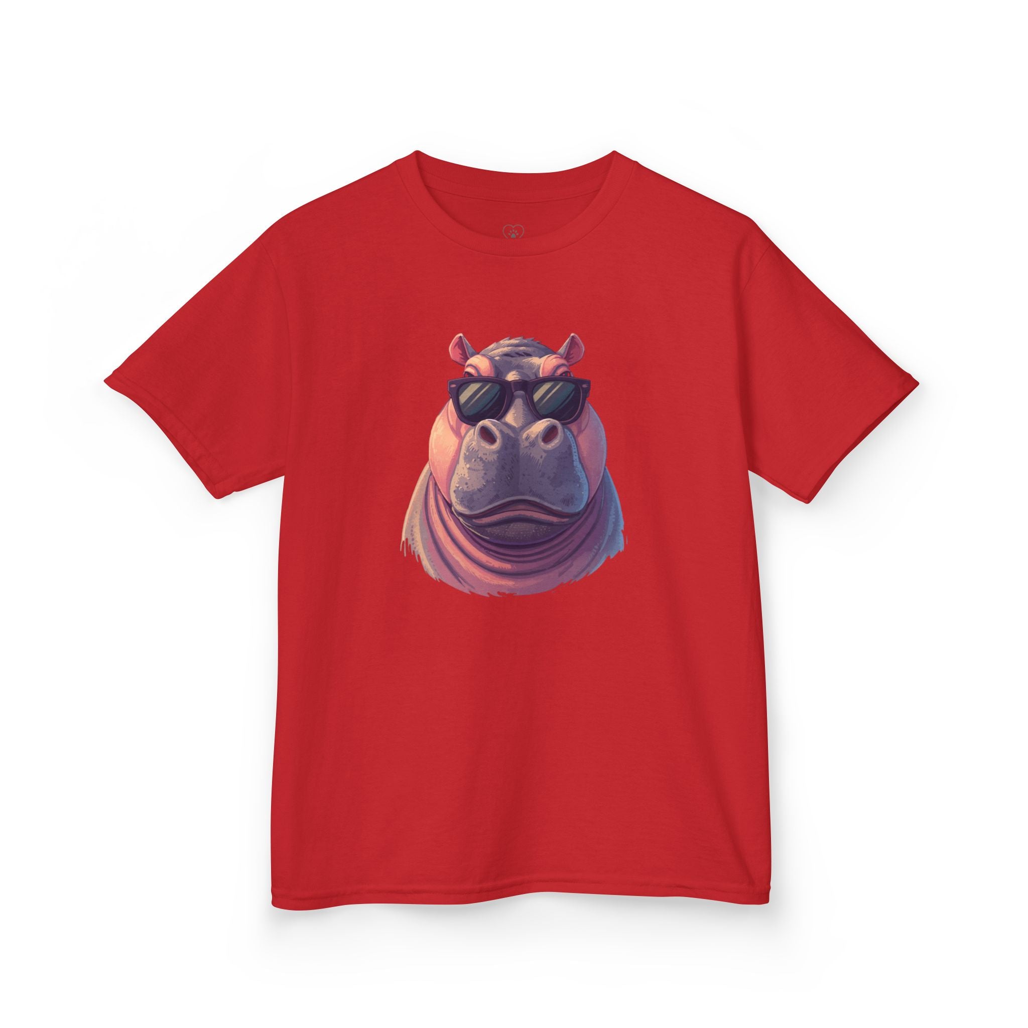 Kids Hippo Sunglasses T‑Shirt — Cool Cartoon Animal Tee for Boys & Girls