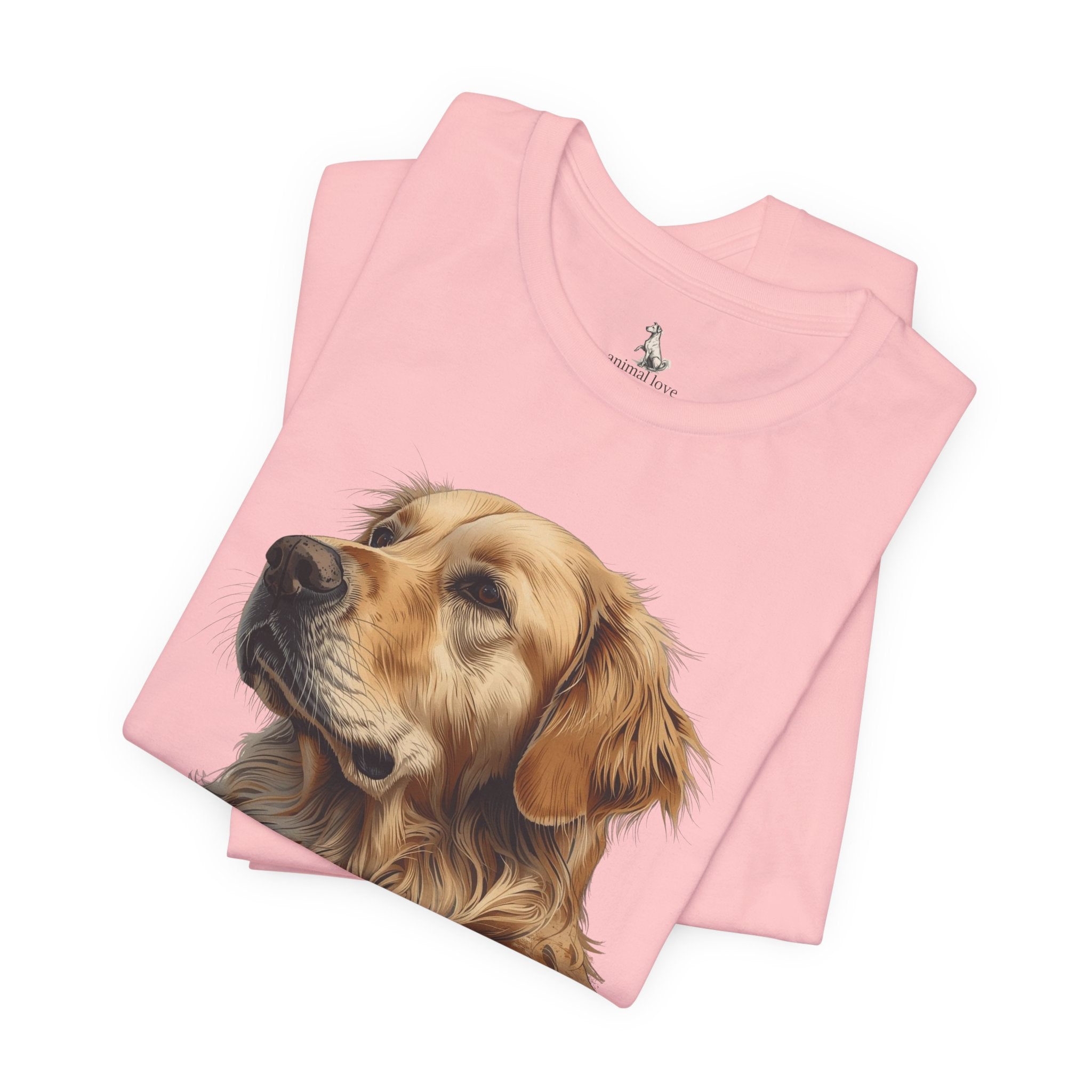 Golden Retriever Portrait T-Shirt — Realistic Dog Tee for Pet Lovers
