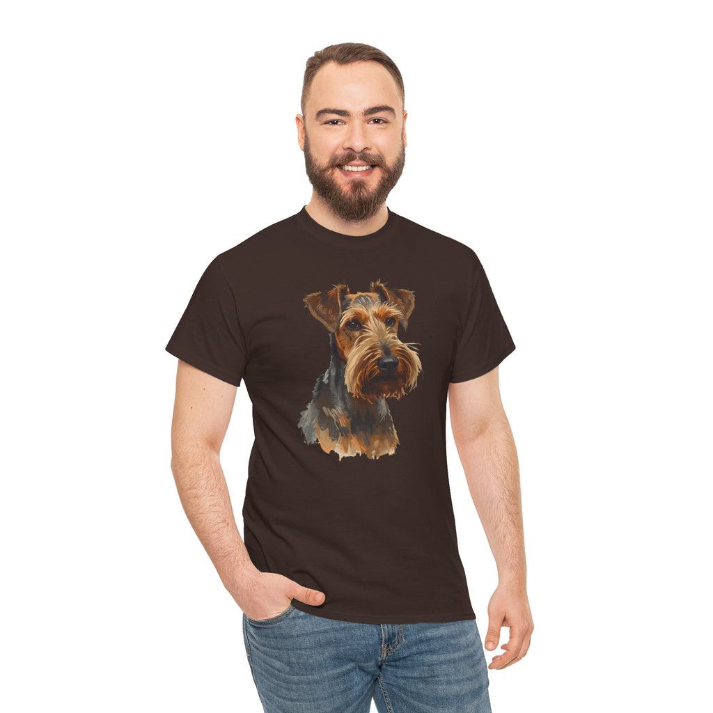 Airedale Terrier Portrait T‑Shirt – Realistic Dog Face Tee for Airedale Lovers