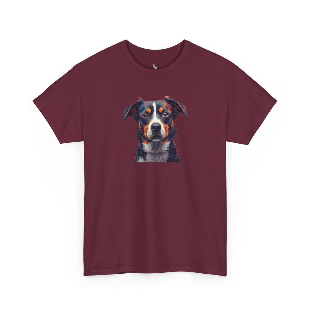 Australian Shepherd Portrait T-Shirt — Realistic Dog Face Tee for Dog Lovers