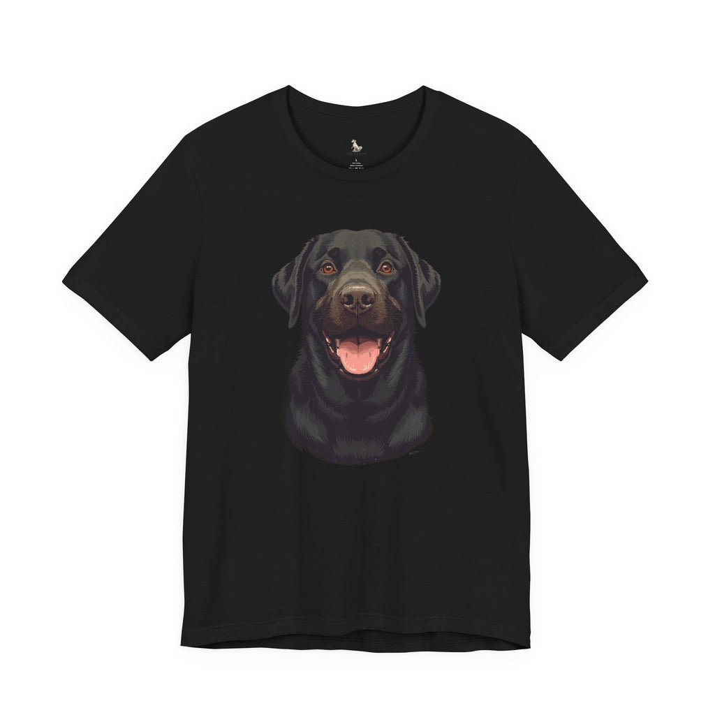 Black Labrador Portrait Tee - Happy Lab Dog Graphic T-Shirt