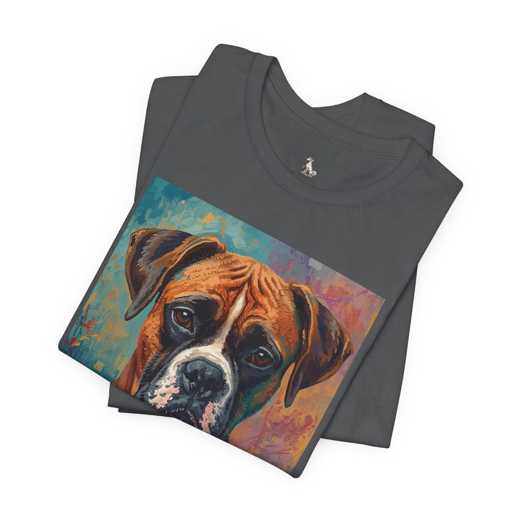 Boxer Dog Portrait T-Shirt — Colorful Painterly Canine Tee