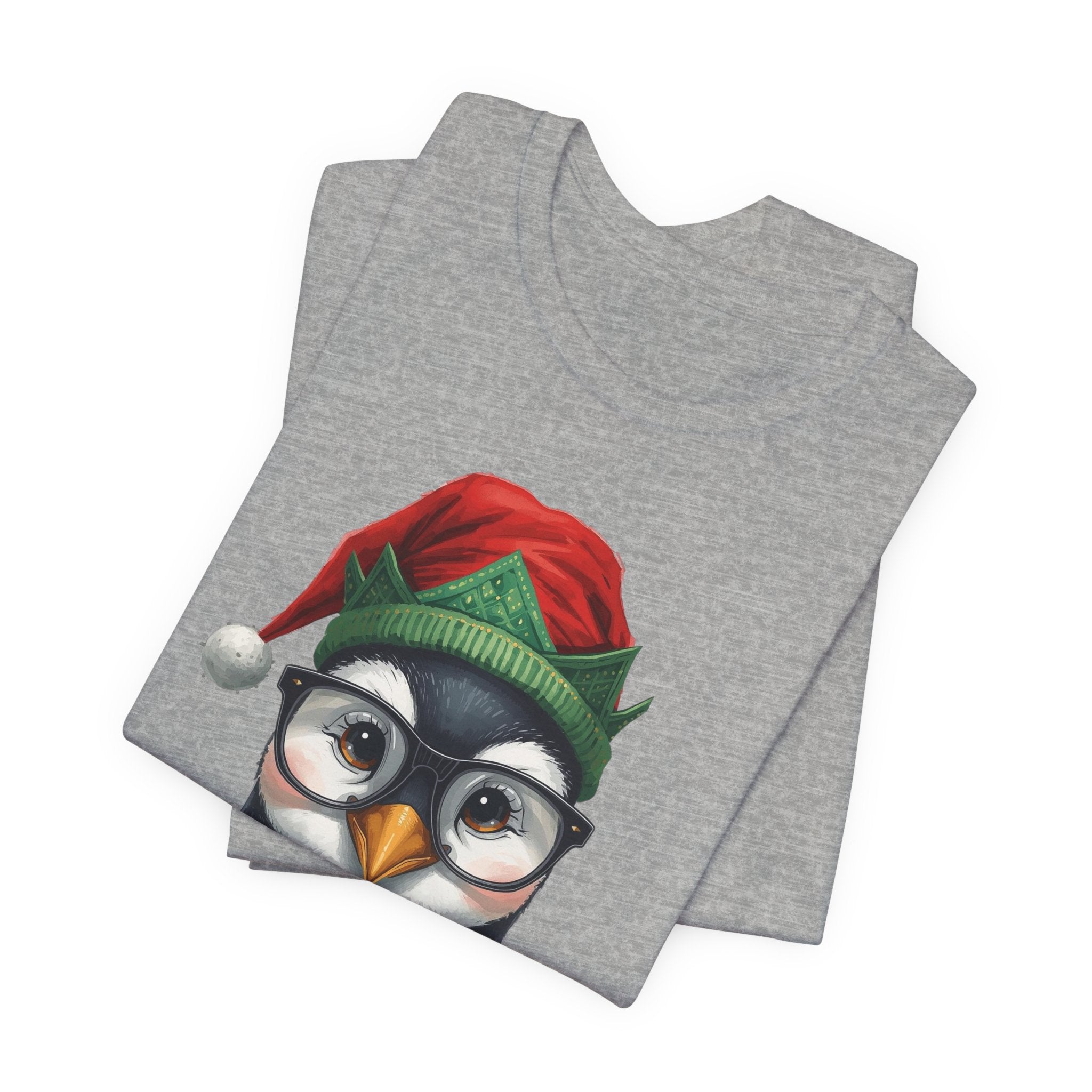 Penguin with Glasses Christmas Tee — Cute Holiday Penguin Shirt